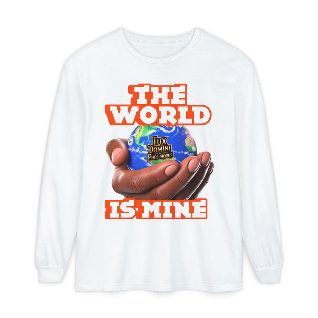 Garment-dyed Long Sleeve T-Shirt - The World Is Mine