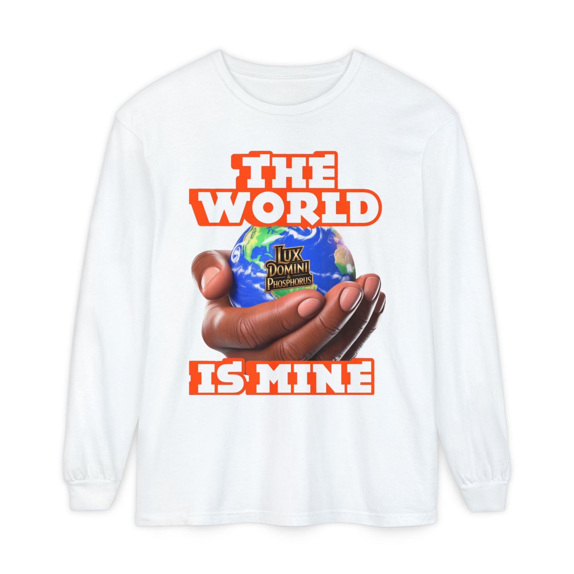 Garment-dyed Long Sleeve T-Shirt - The World Is Mine