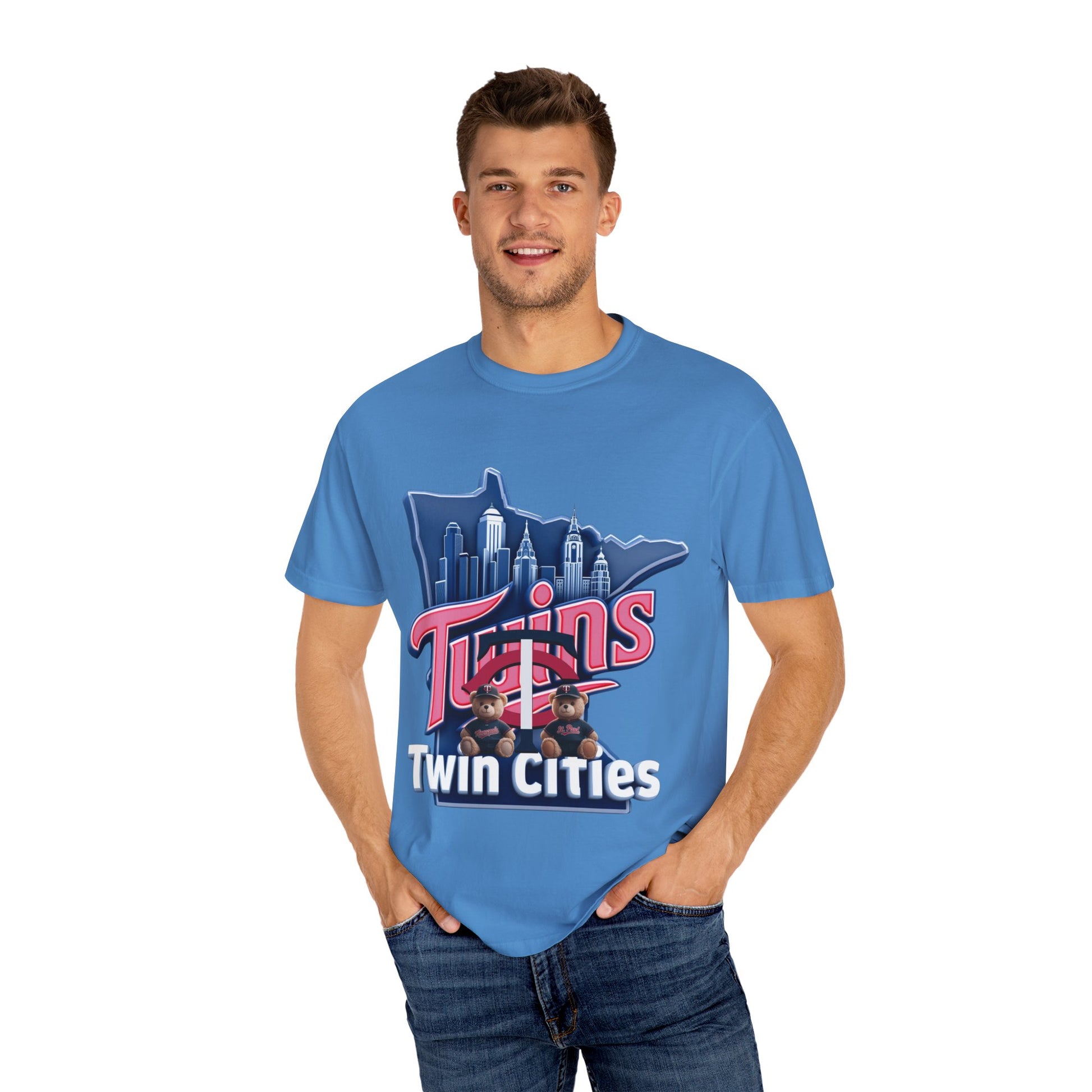 Twin City Unisex T-Shirt, Sporty Tee for Fans, Garment-Dyed Shirt, Perfect for Game Day, Show Your Team Spirit!