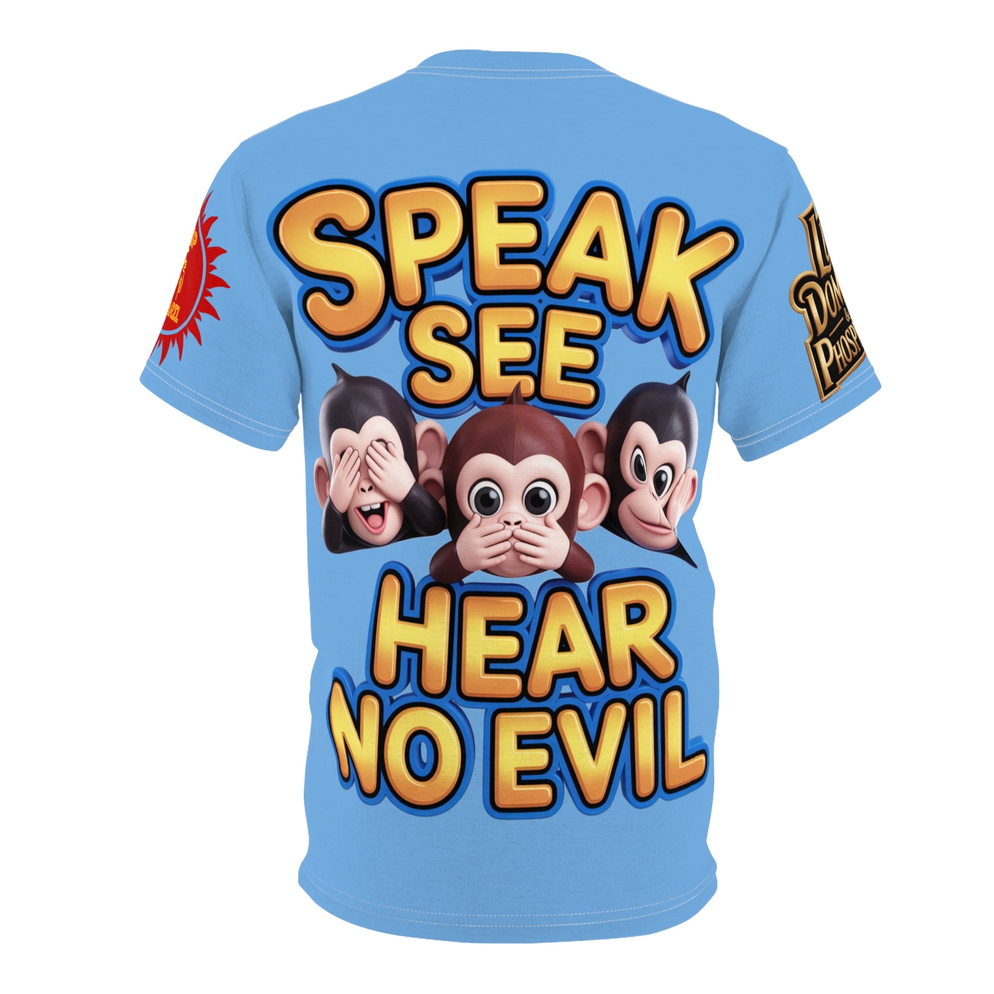 T-Shirt Speak See Hear No Evil Light Blue