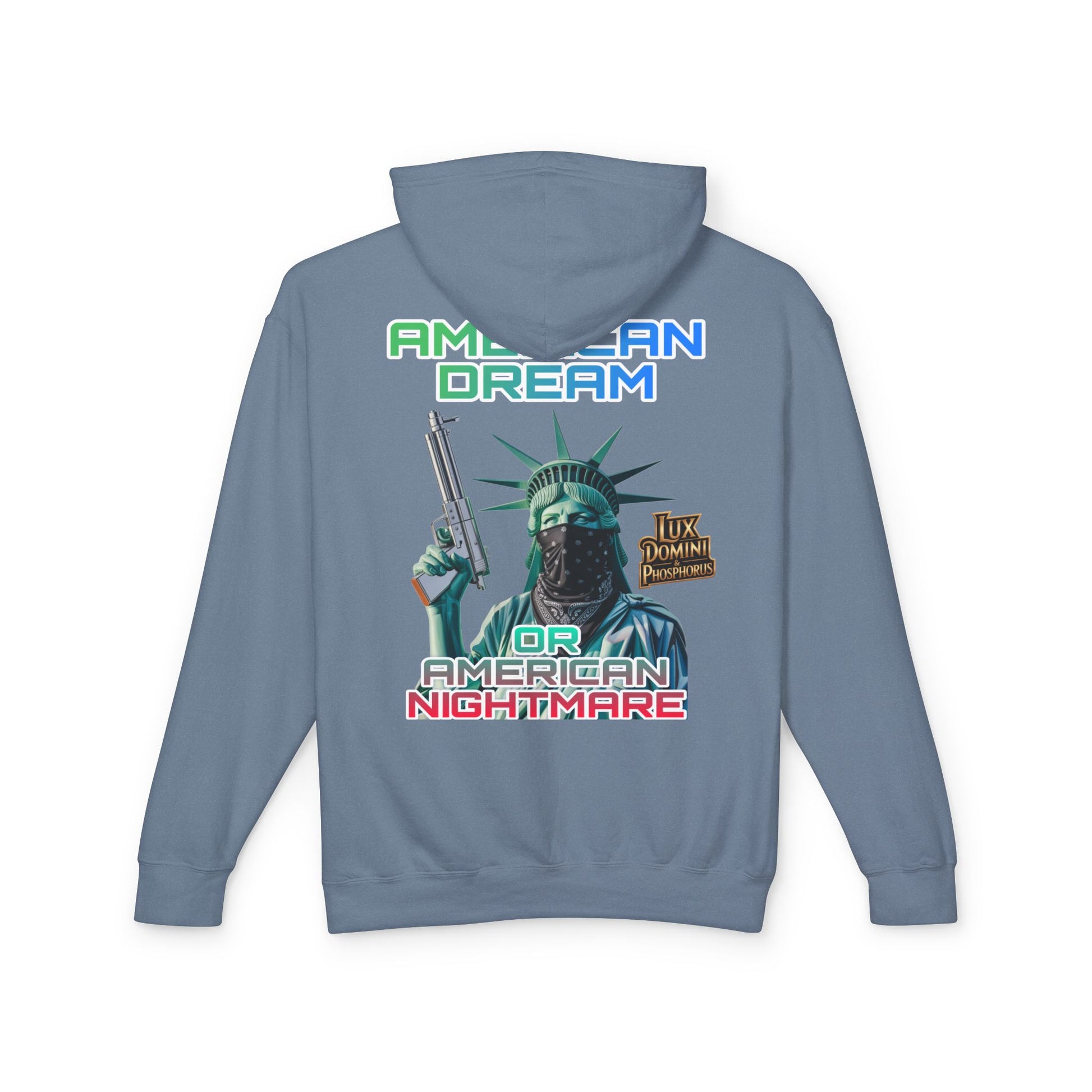Lightweight Hooded Sweatshirt - American Dream or Nightmare Design