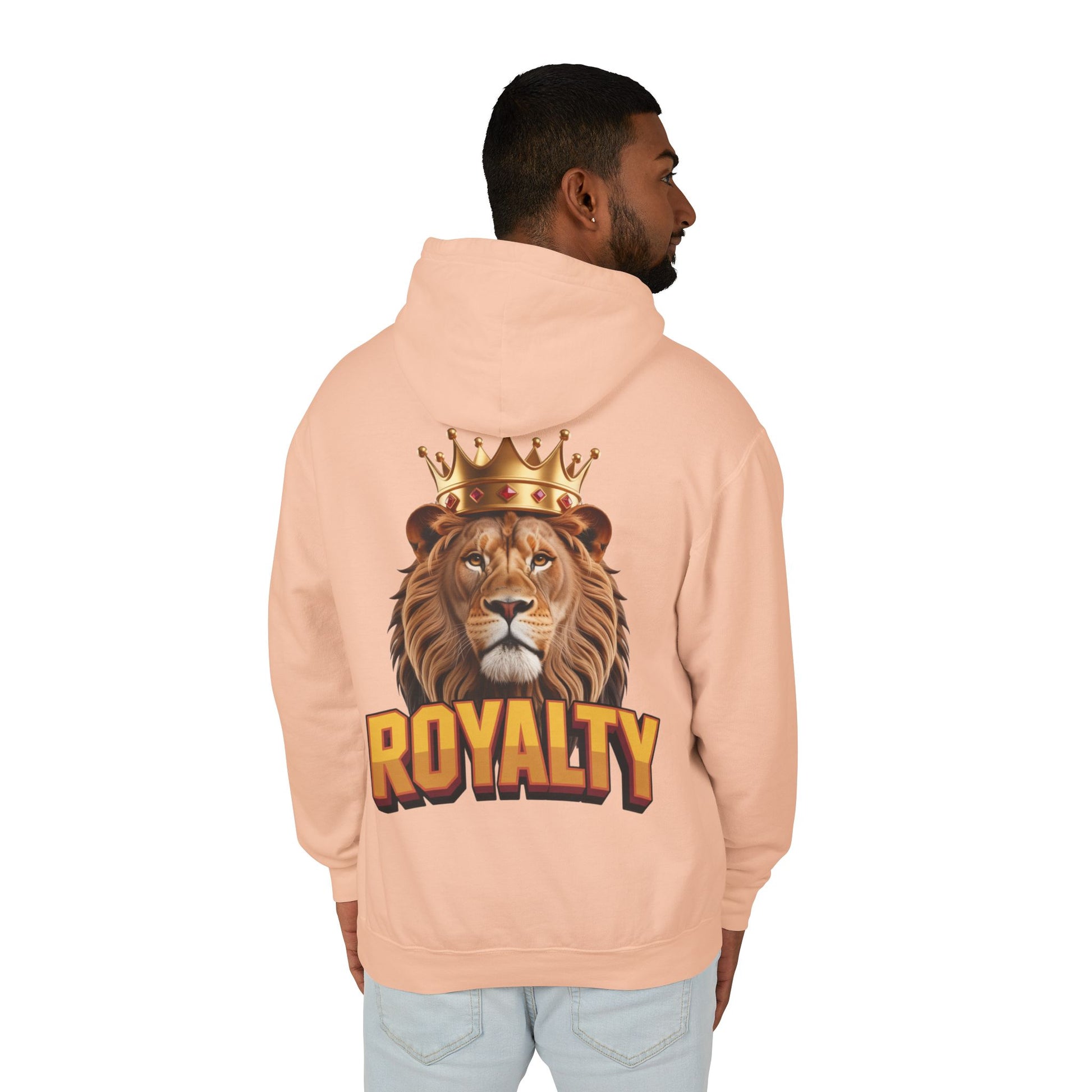 Royalty Lion Hooded Sweatshirt, Unisex Lightweight Pullover, King of the Jungle Sweatshirt, Animal Lover Gift, Cool Casual Wear