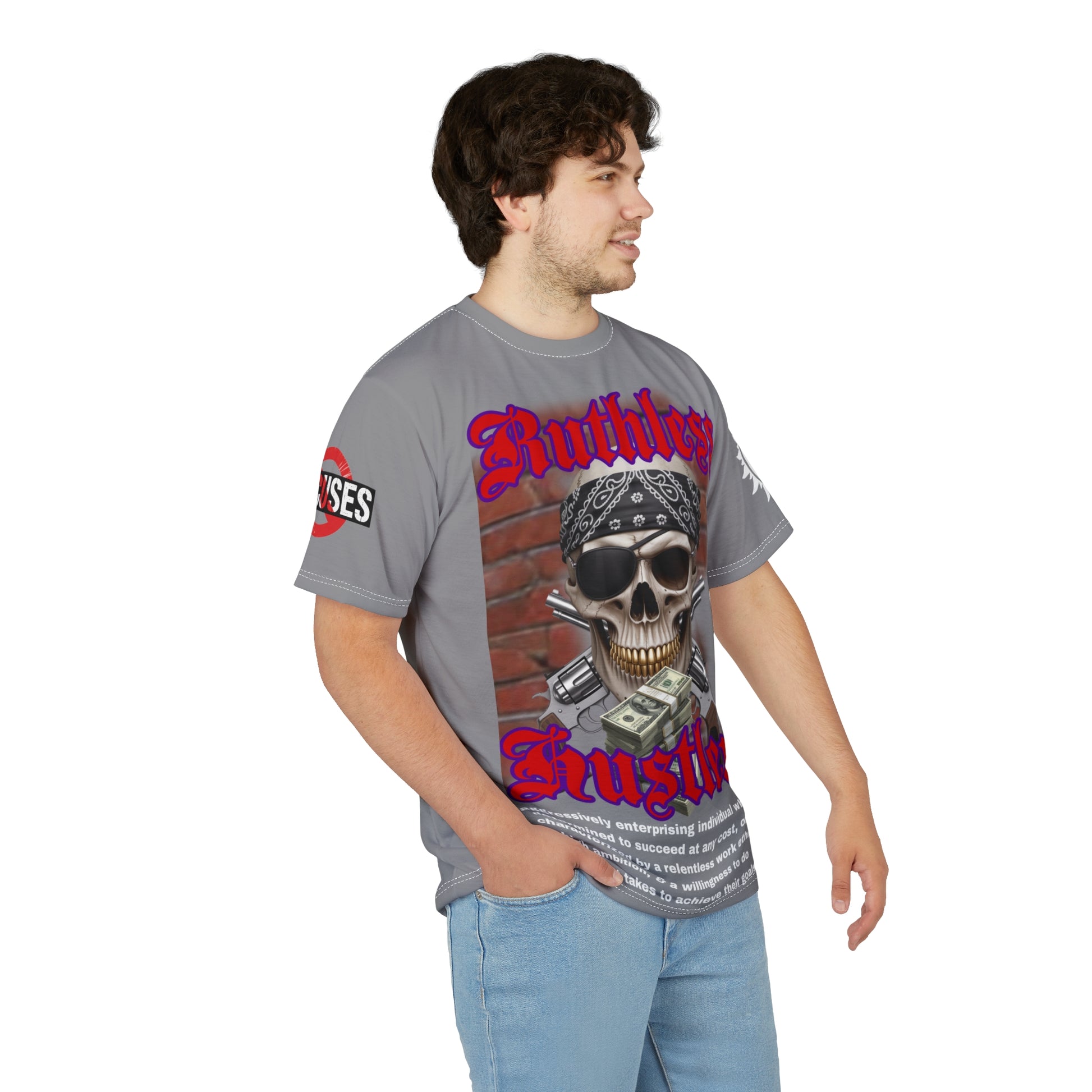 Ruthless Hustler Tee LD&P APPAREL Grey