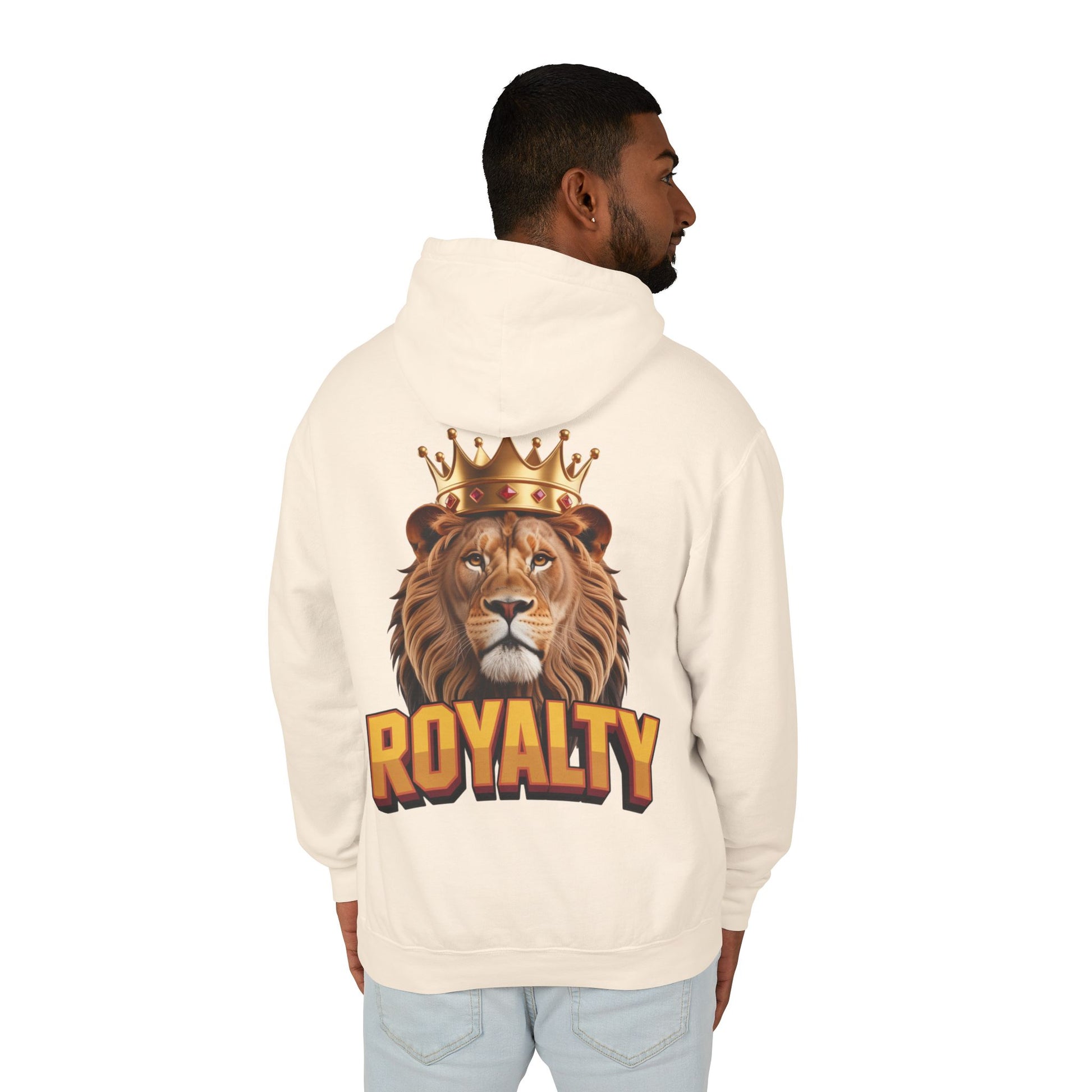 Royalty Lion Hooded Sweatshirt, Unisex Lightweight Pullover, King of the Jungle Sweatshirt, Animal Lover Gift, Cool Casual Wear