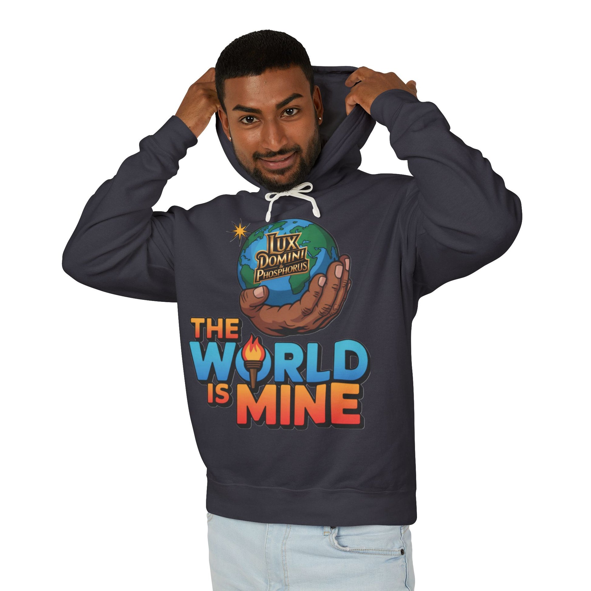 The World Is Mine Hooded Sweatshirt, Unisex Lightweight Pullover, King of the Jungle Sweatshirt, Animal Lover Gift, Cool Casual Wear