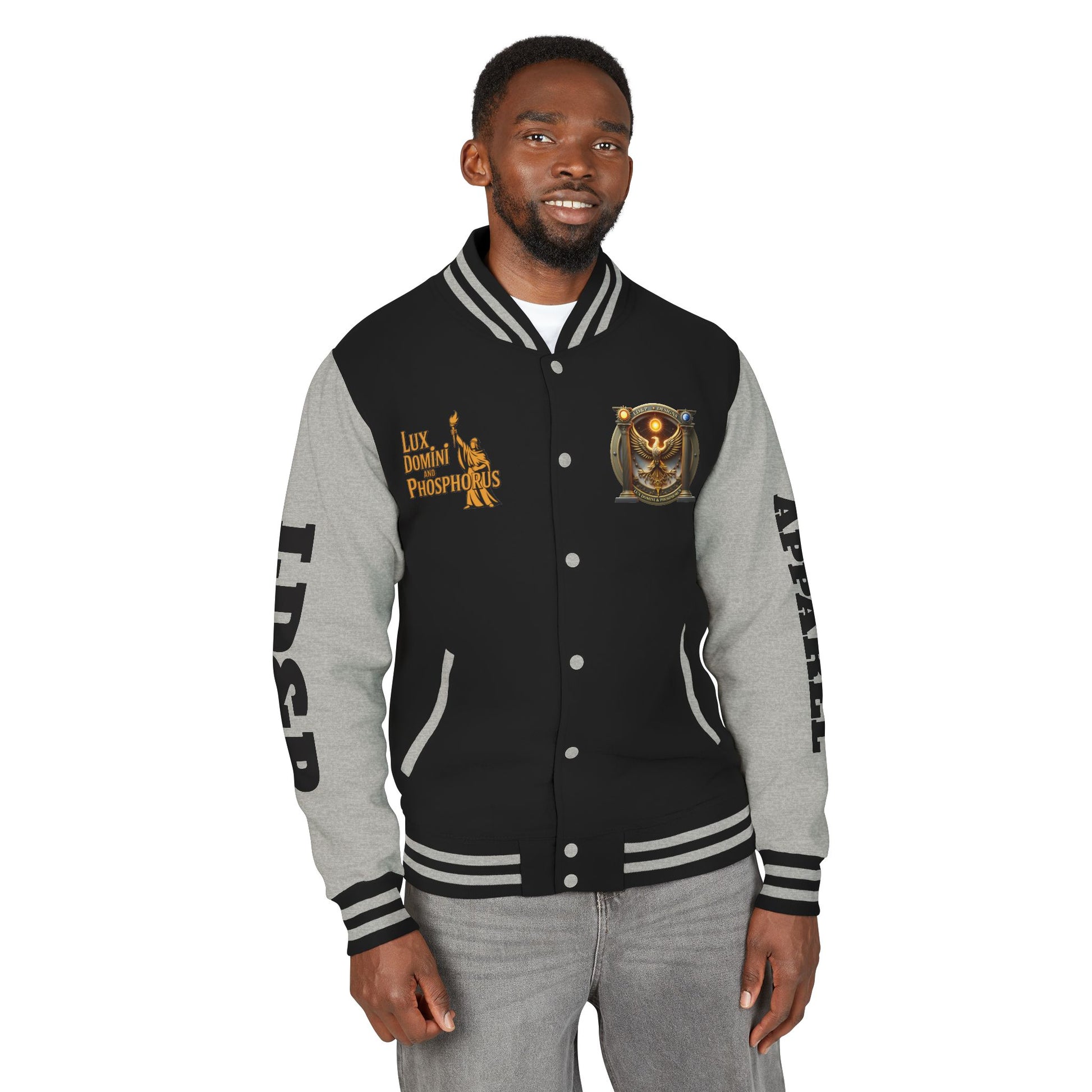 Letterman Jacket LD&P APPAREL Logo Design