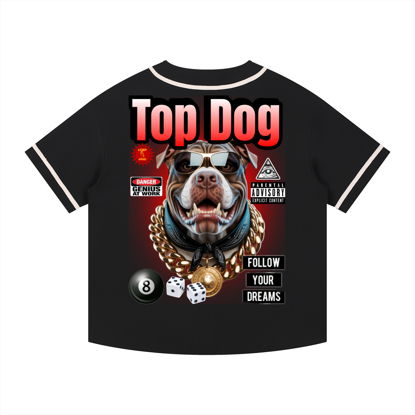 TOP DOG Contrast Piped Button-Up Jersey