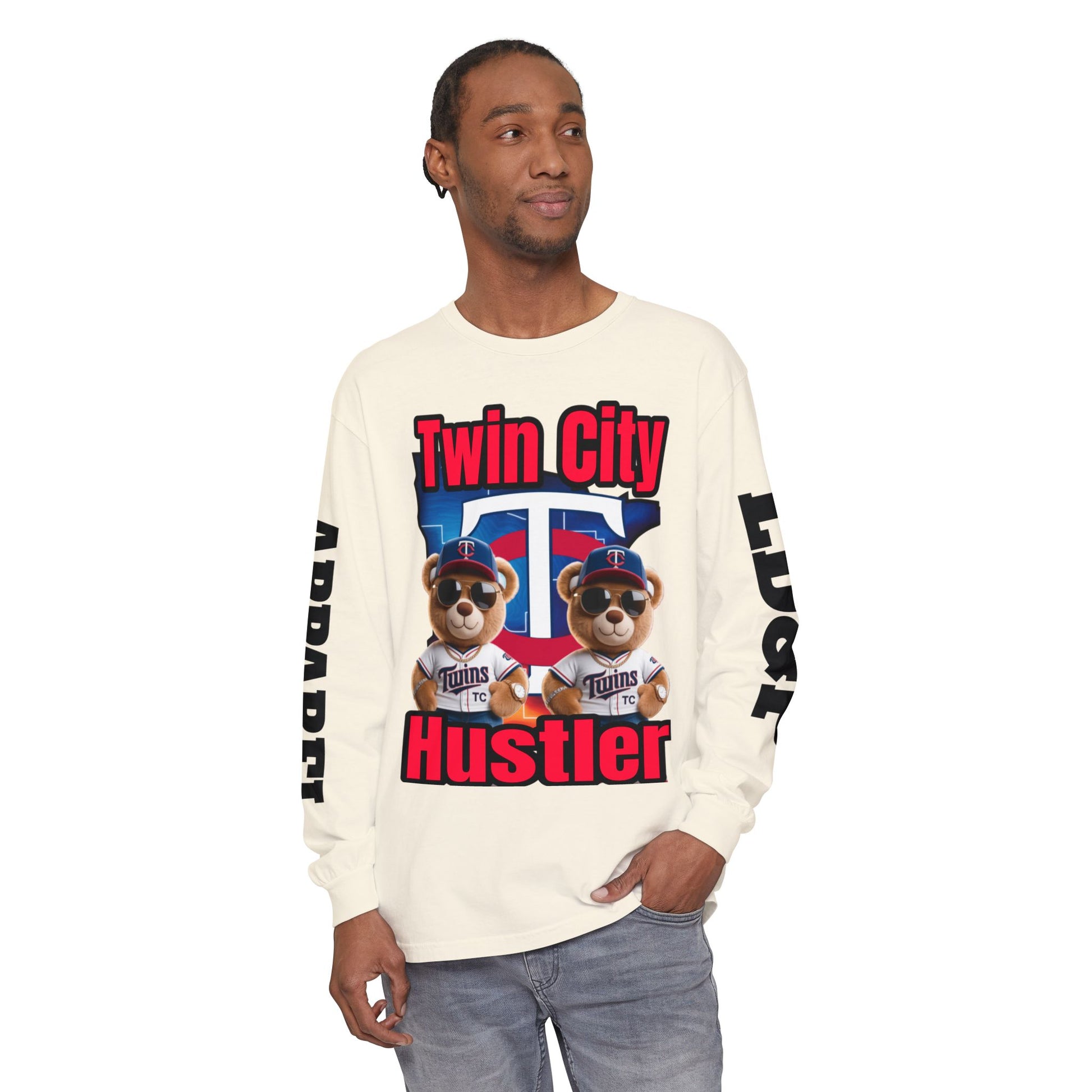 Twin City HUSTLER Long Sleeve T-Shirt - LD&P Apparel Design #2