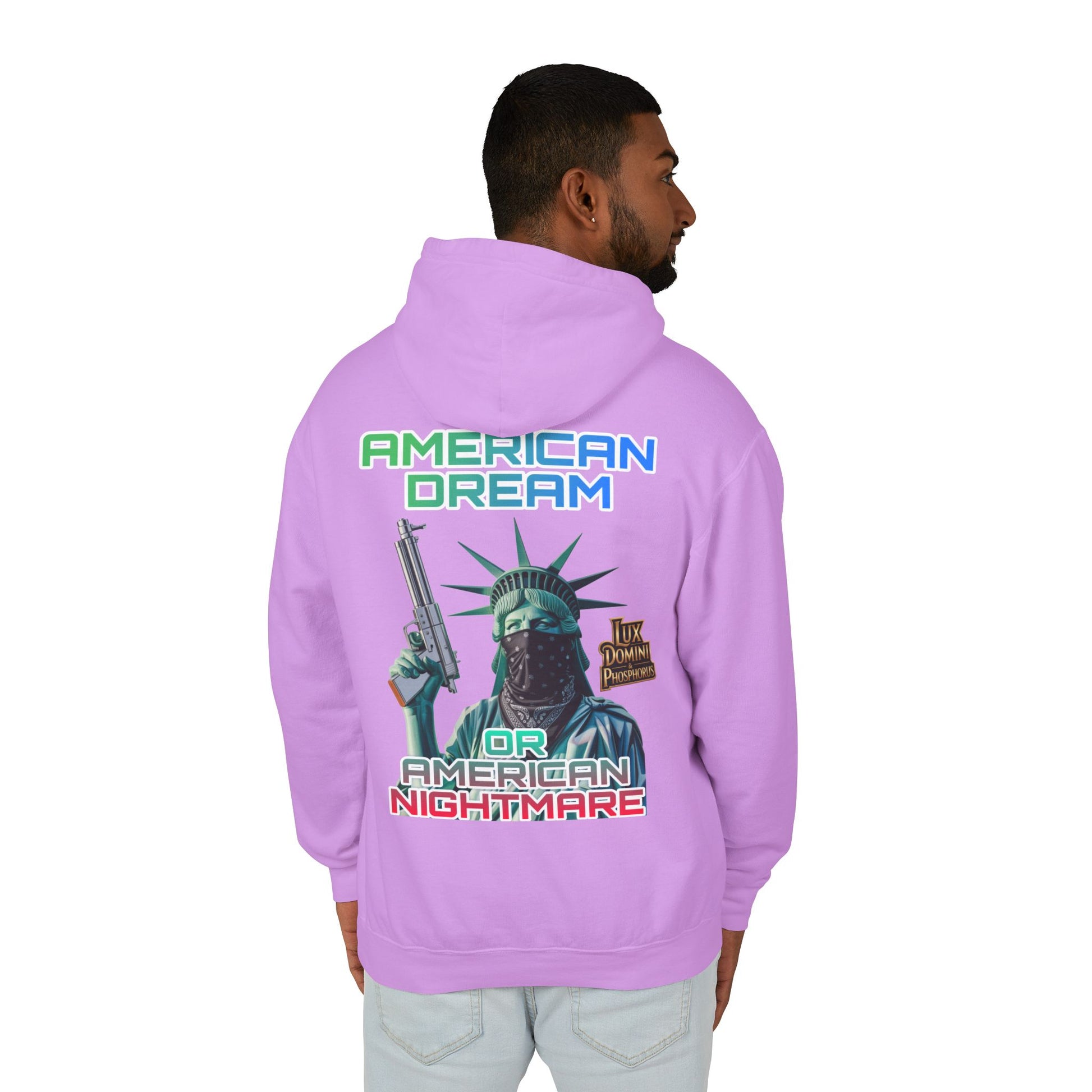 Lightweight Hooded Sweatshirt - American Dream or Nightmare Design