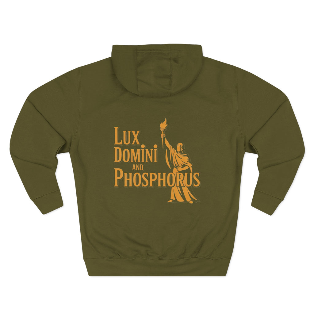 Fleece Hoodie Lux Domini and Phosphorus Apparel Design