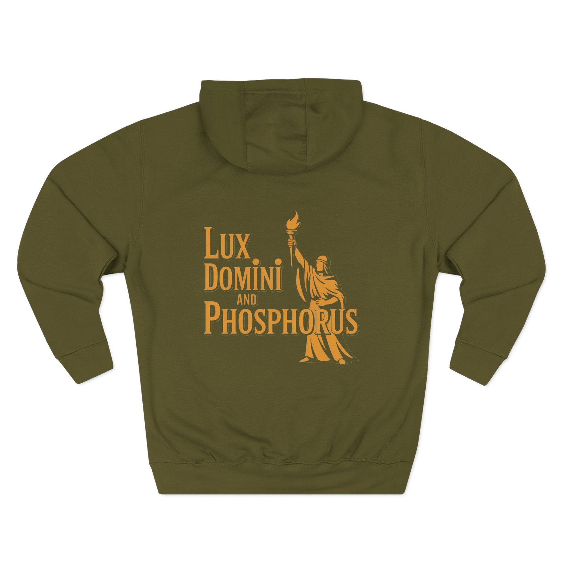 Fleece Hoodie Lux Domini and Phosphorus Apparel Design