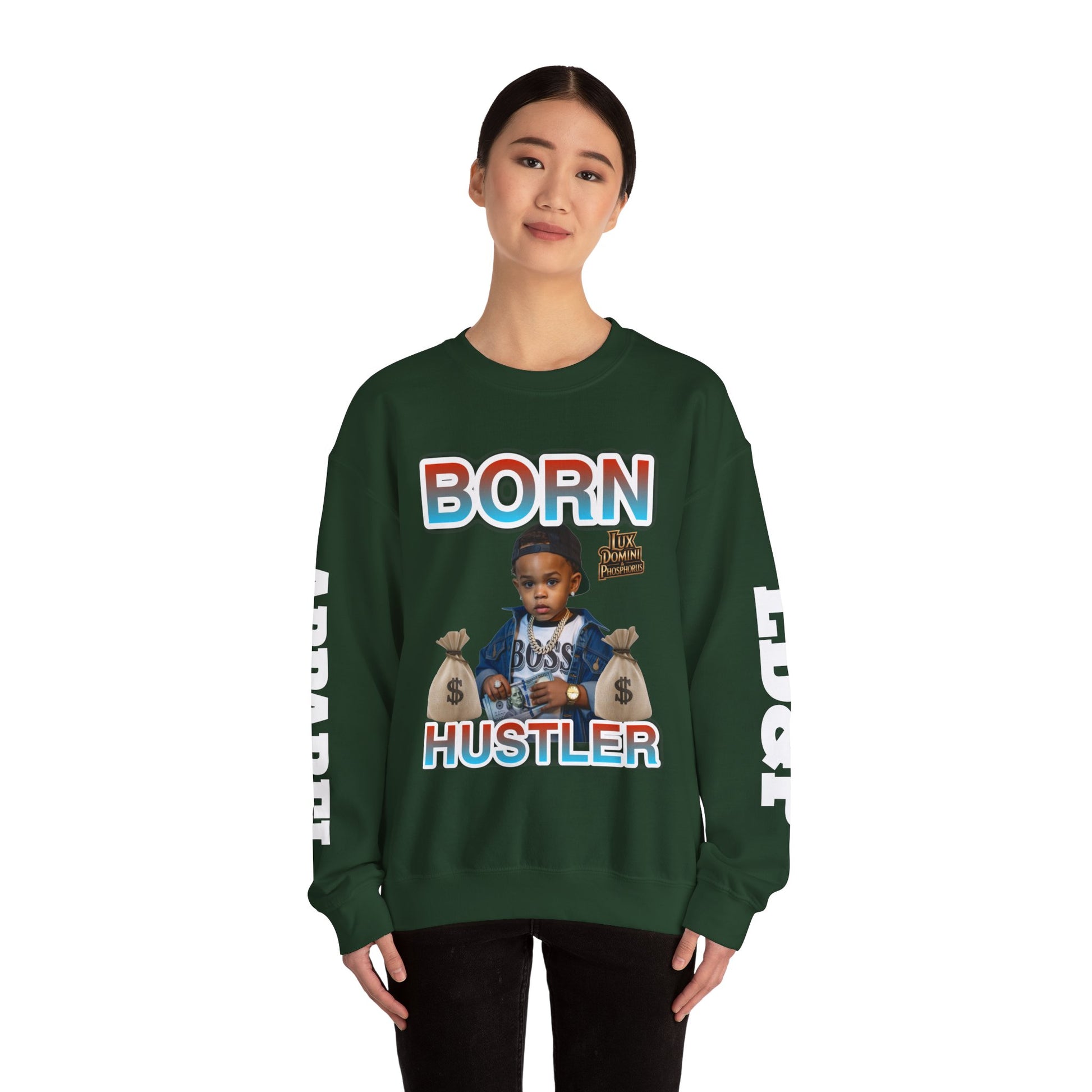 Crewneck Sweatshirt - Born Hustler LD&P Apparel
