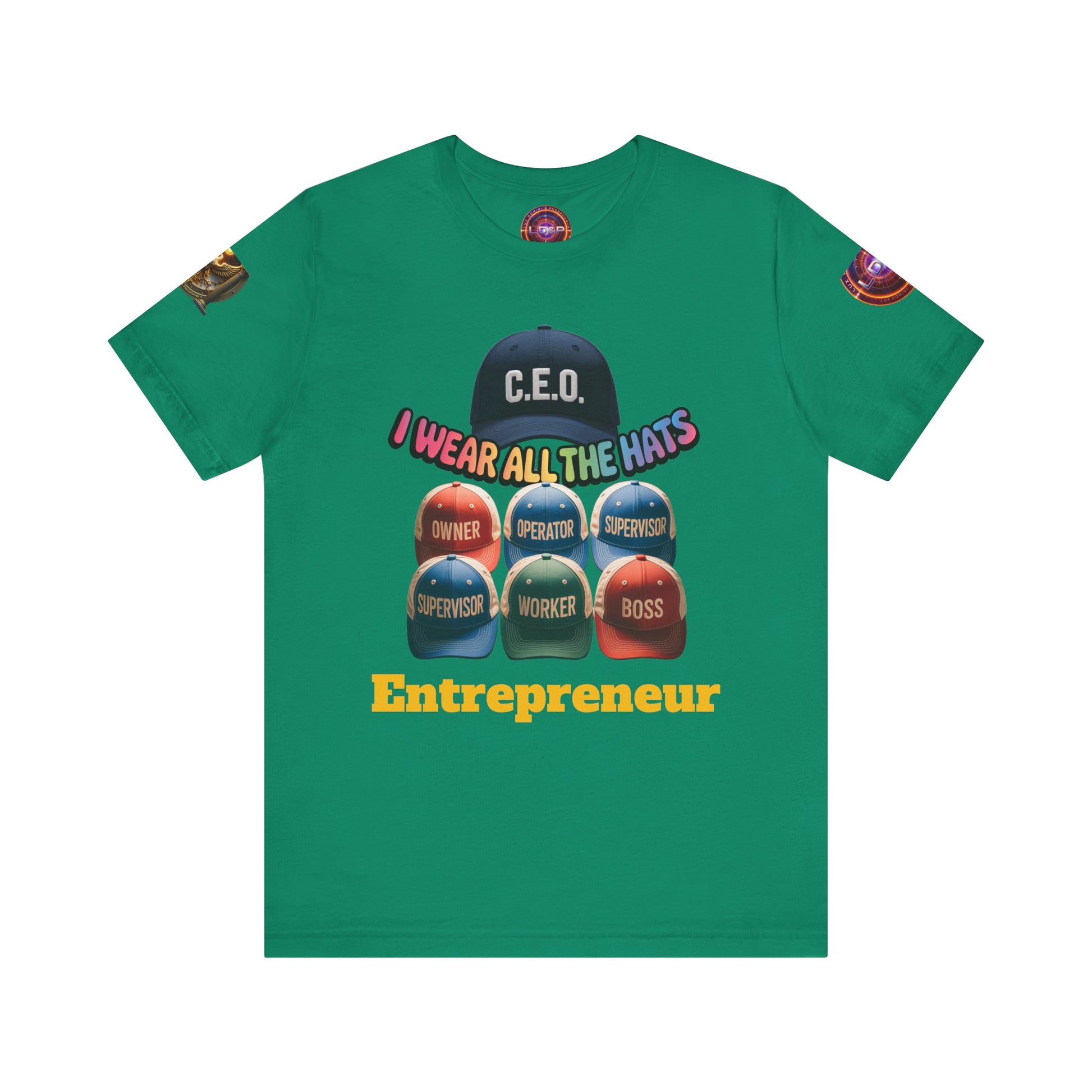 Entrepreneur Hat Unisex Tee - I Wear All The Hats Design