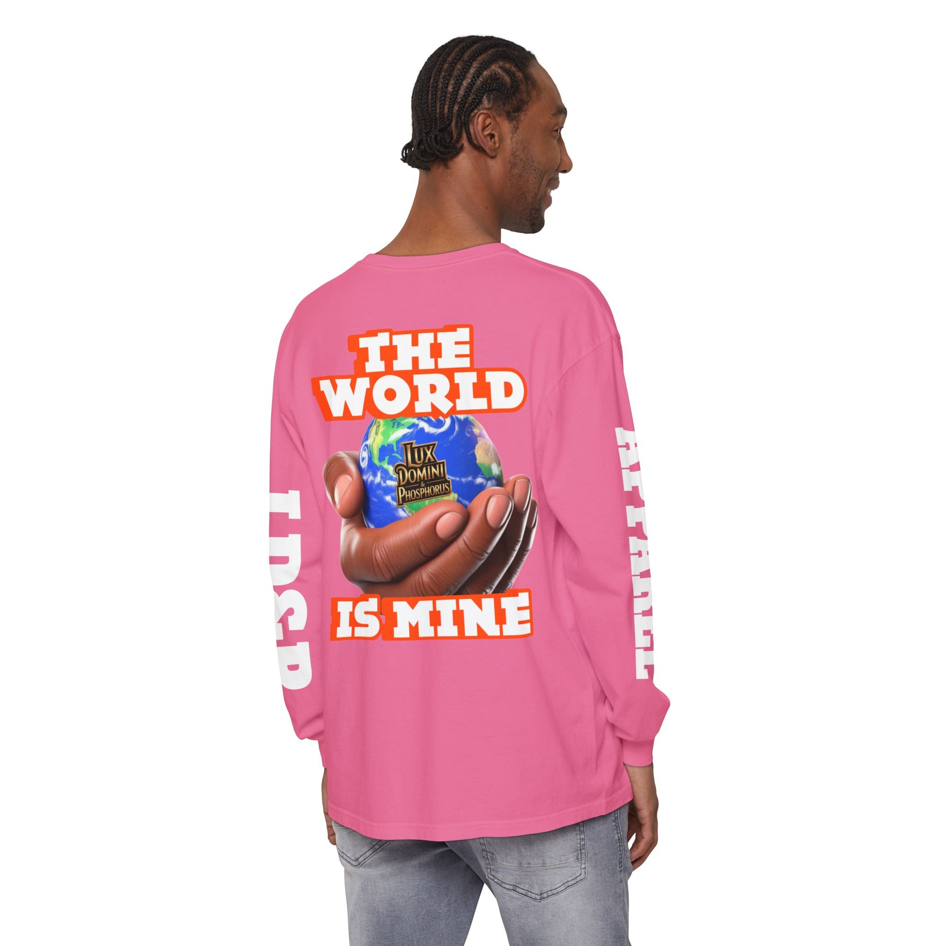 Garment-dyed Long Sleeve T-Shirt - The World Is Mine