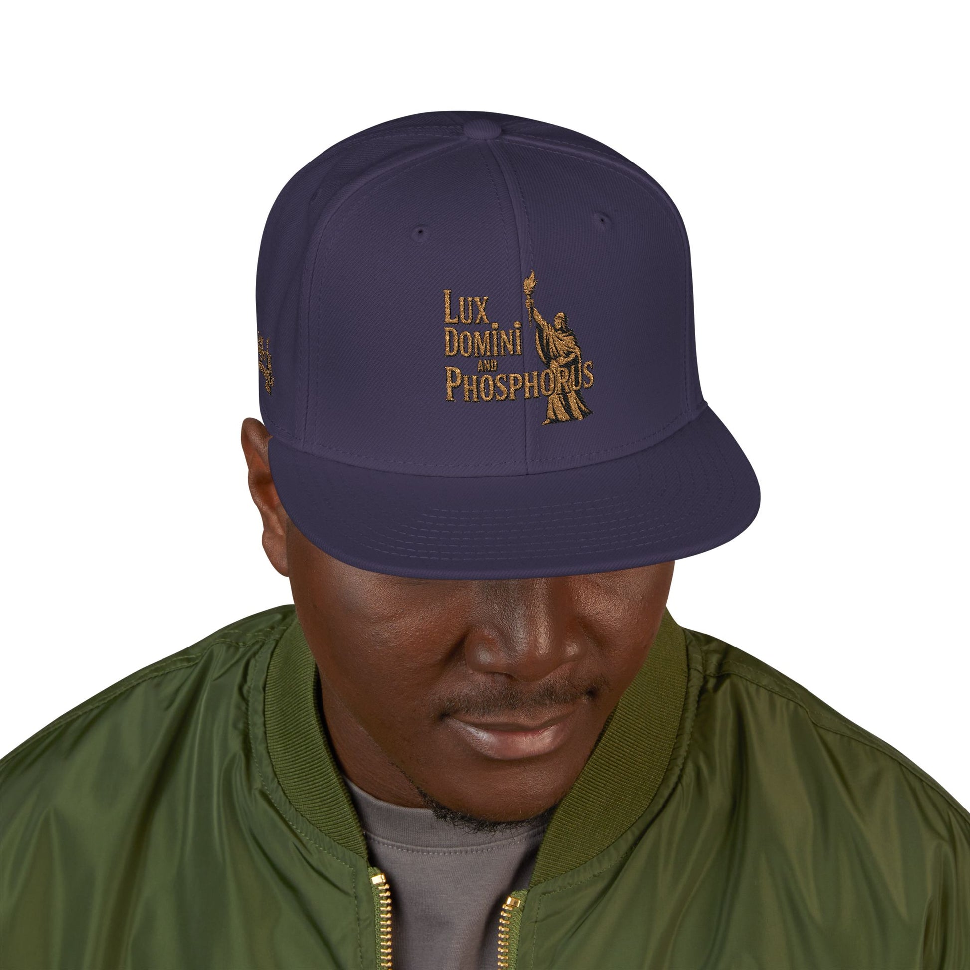 Snapback Cap - LUX DOMINI AND PHOSPHORUS Embroidered Hat