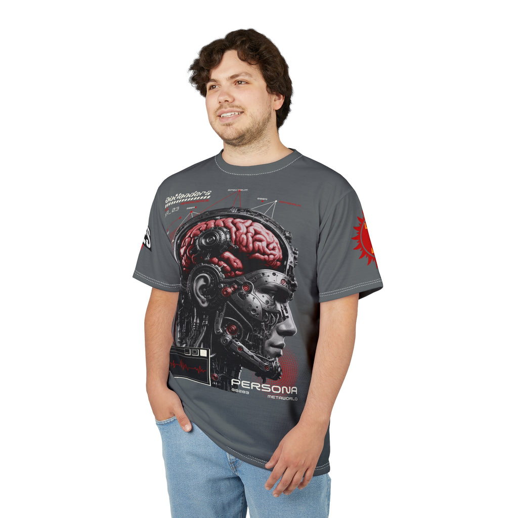 Persona Sci‑Fi Graphic Tee Shirt LD&P APPAREL Grey