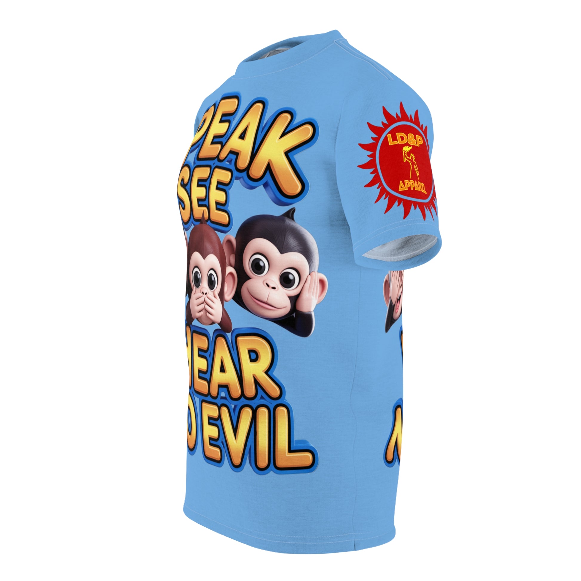 T-Shirt Speak See Hear No Evil Light Blue