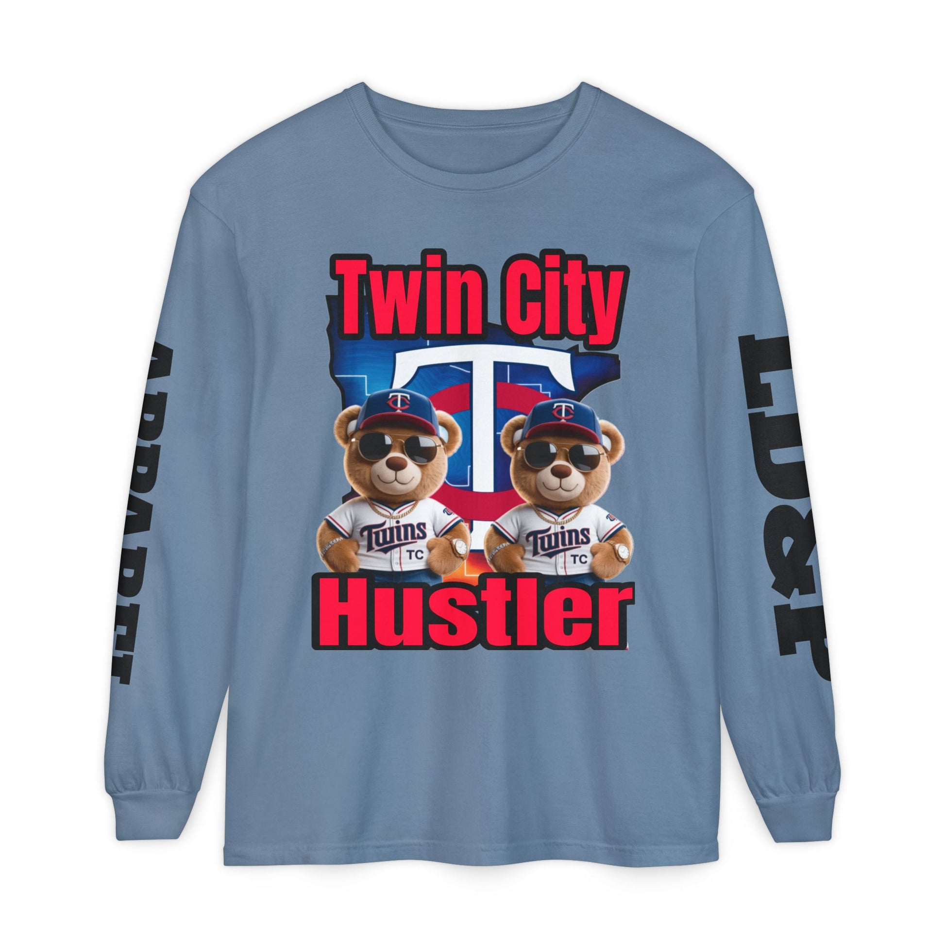 Twin City HUSTLER Long Sleeve T-Shirt - Bad Temper Design