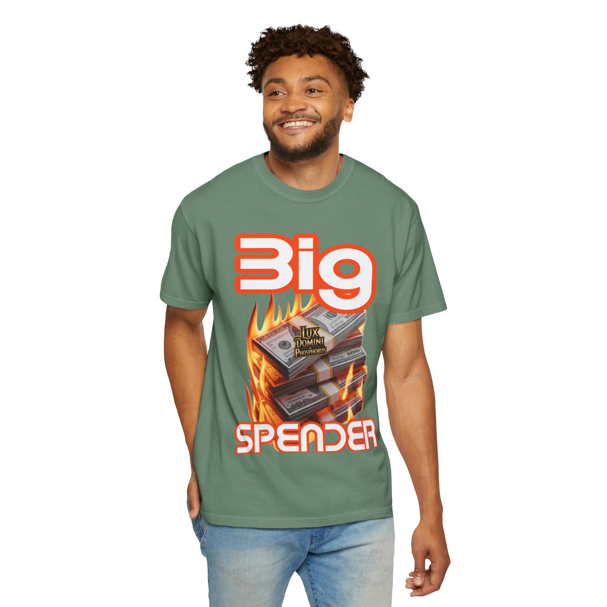 T-Shirt Big Spender Text Unisex Garment-Dyed Tee