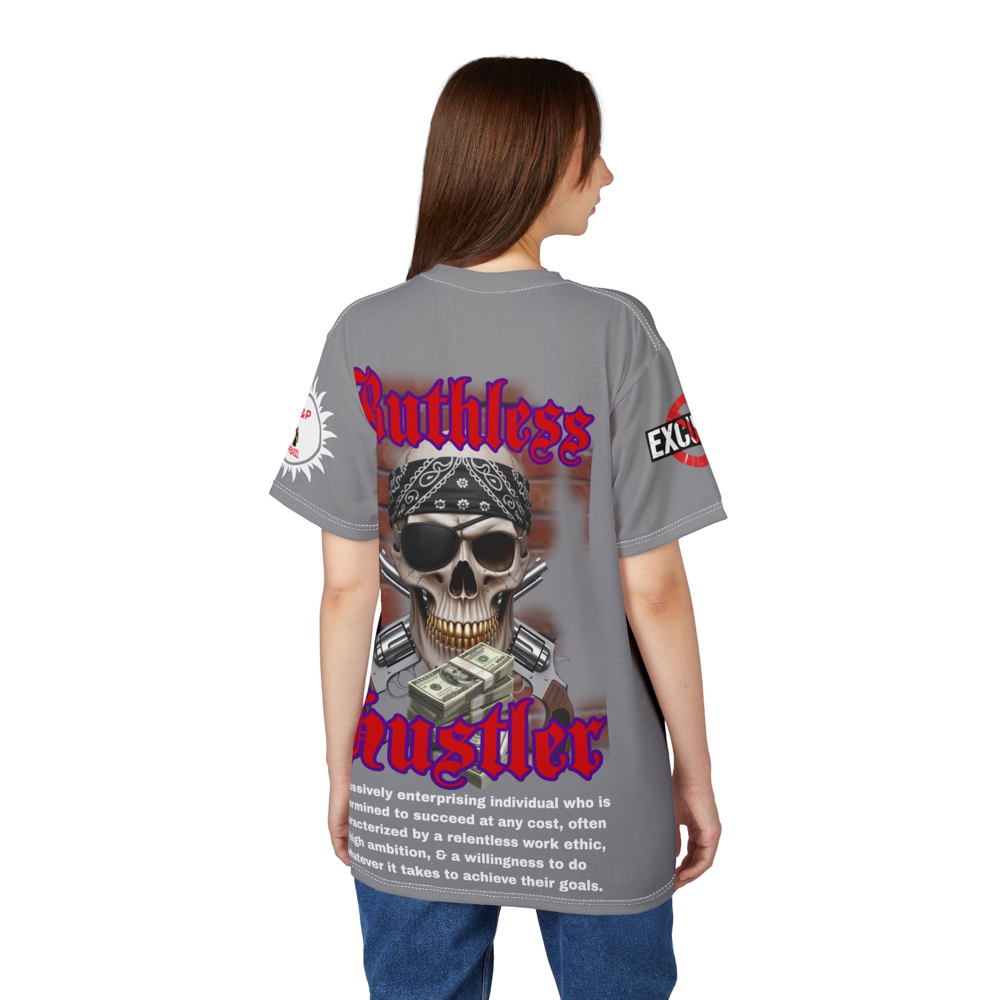 Ruthless Hustler Tee LD&P APPAREL Grey