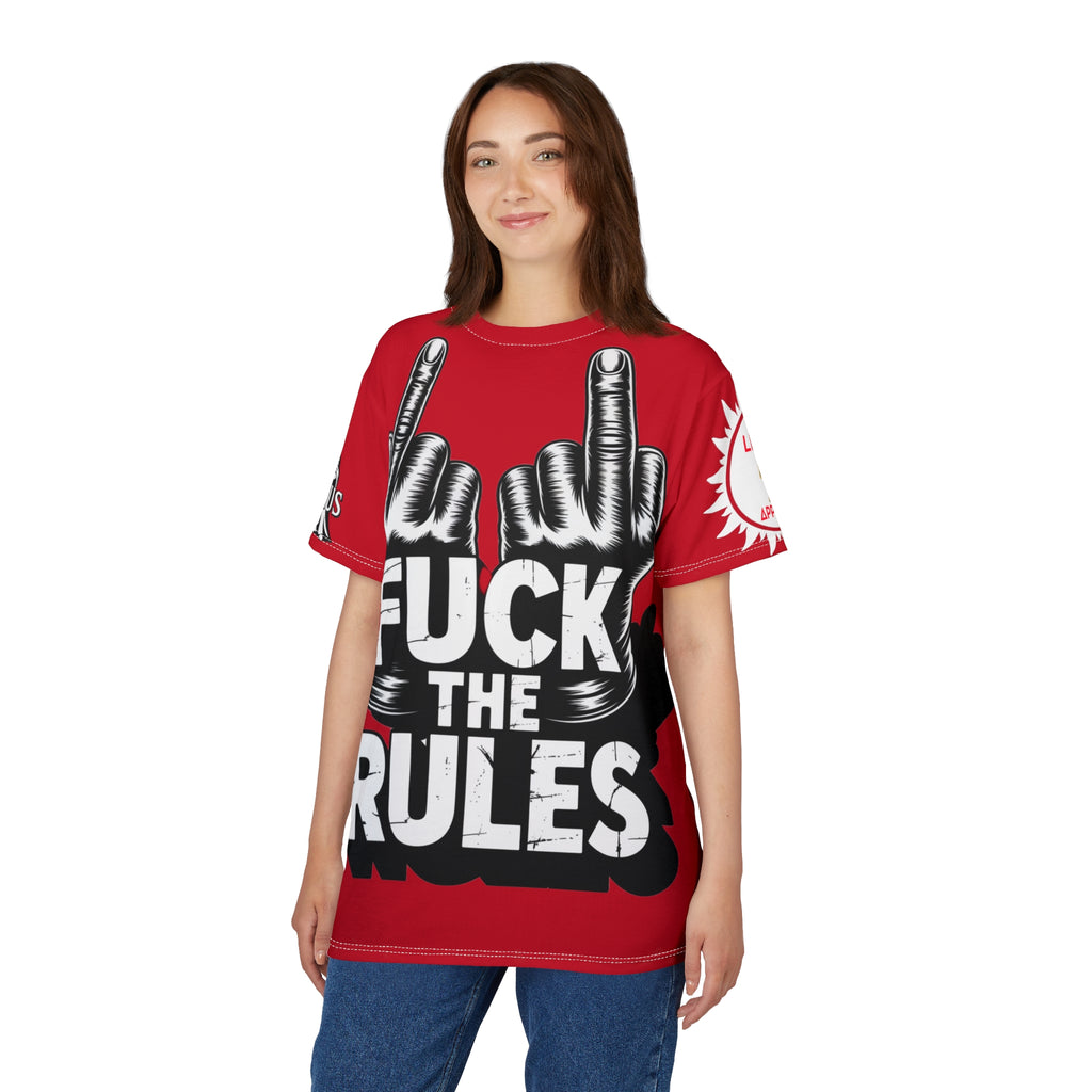 Red Fuck The Rules Unisex Cut & Sew Tee