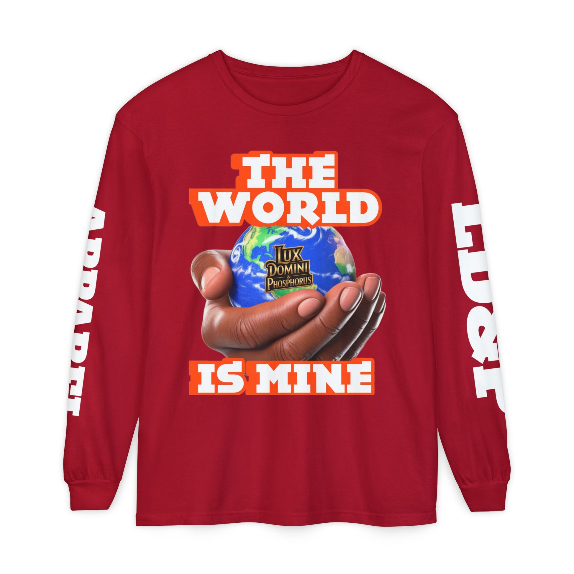 Garment-dyed Long Sleeve T-Shirt - The World Is Mine