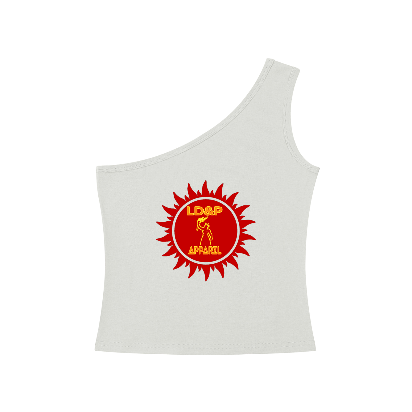 Women's One-Shoulder Crop T-Shirt LD&P APPAREL