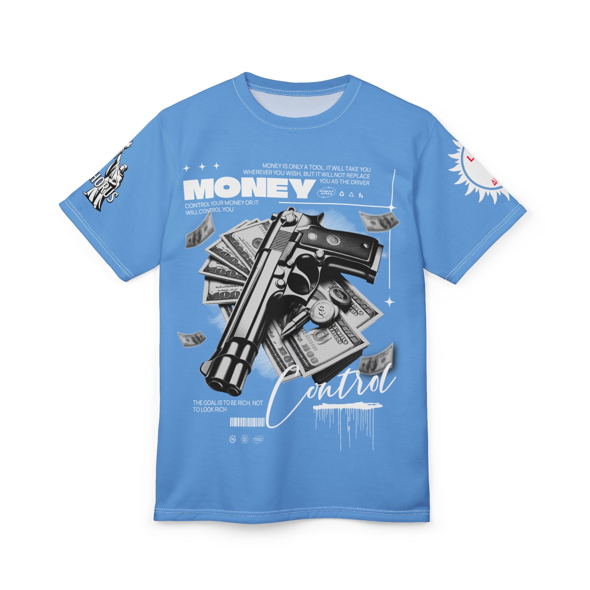 Money Control Graphic Tee LD&P APPAREL LIGHT BLUE