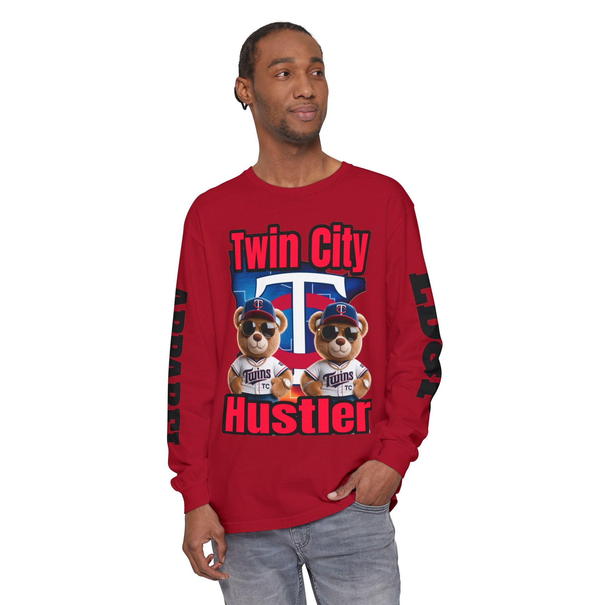 Twin City HUSTLER Long Sleeve T-Shirt - Bad Temper Design
