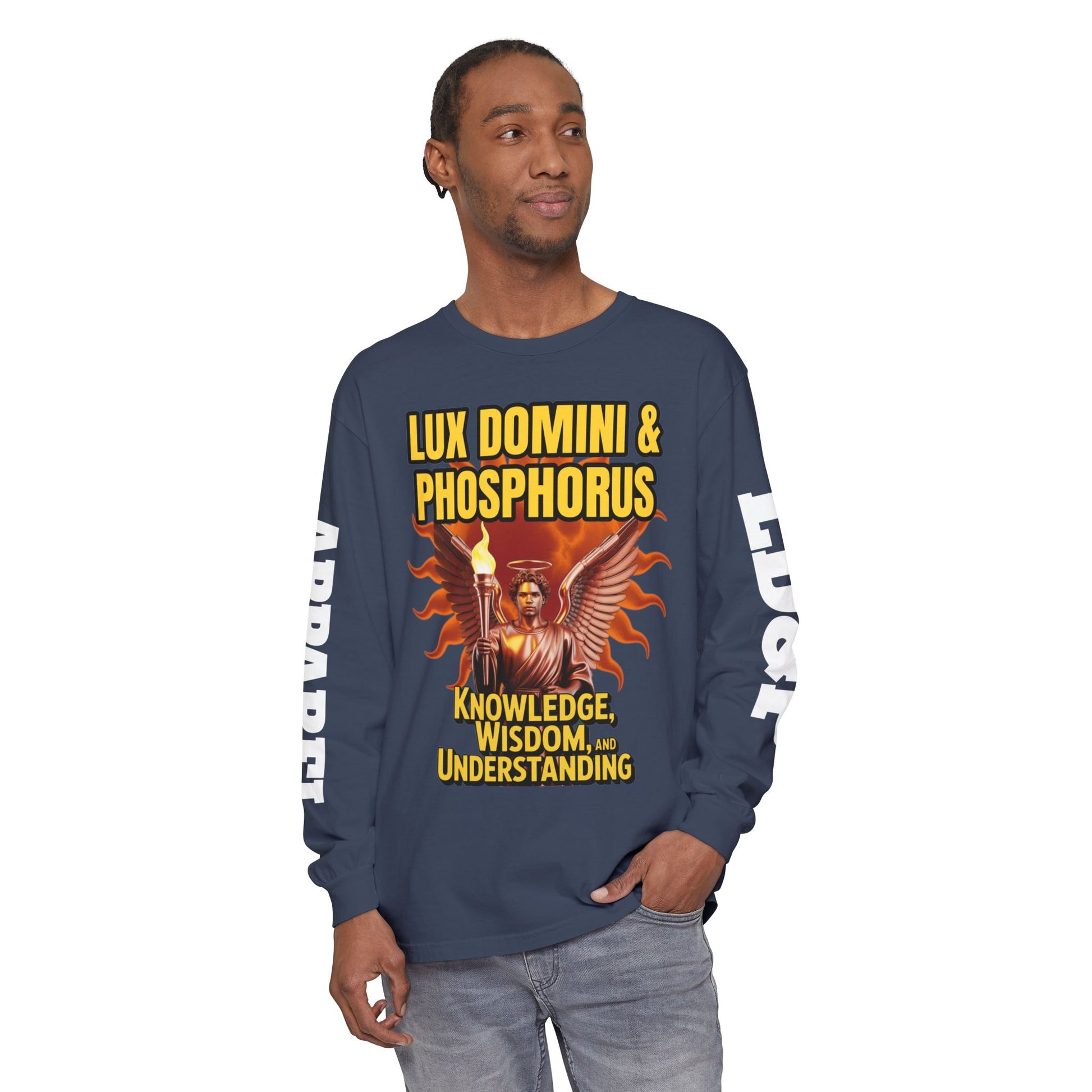 Long Sleeve T-Shirt LD&P Apparel Knowledge Wisdom Understanding Design