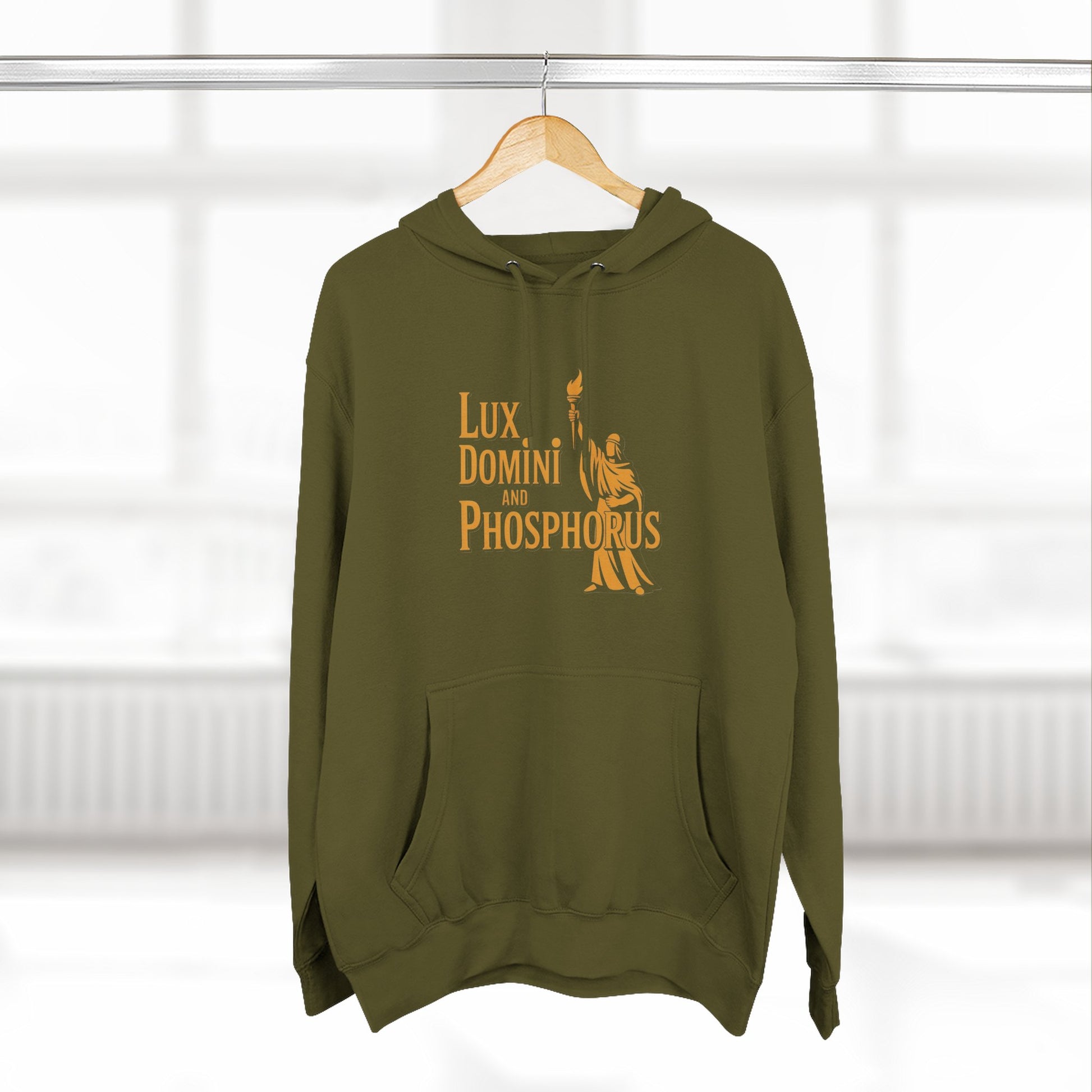 Fleece Hoodie Lux Domini and Phosphorus Apparel Design