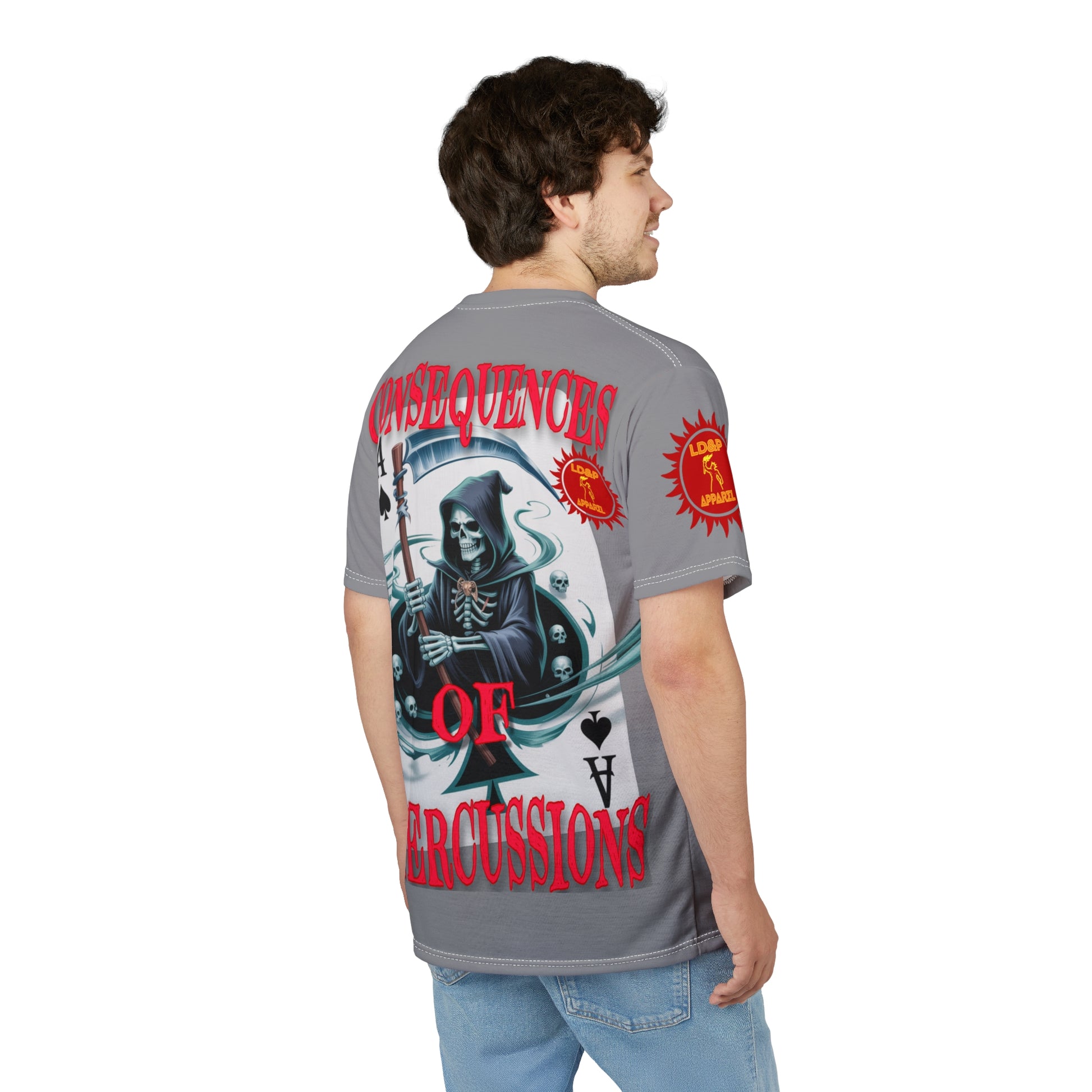 Consequences of Repercussions Graphic Shirt LD&P APPAREL Grey