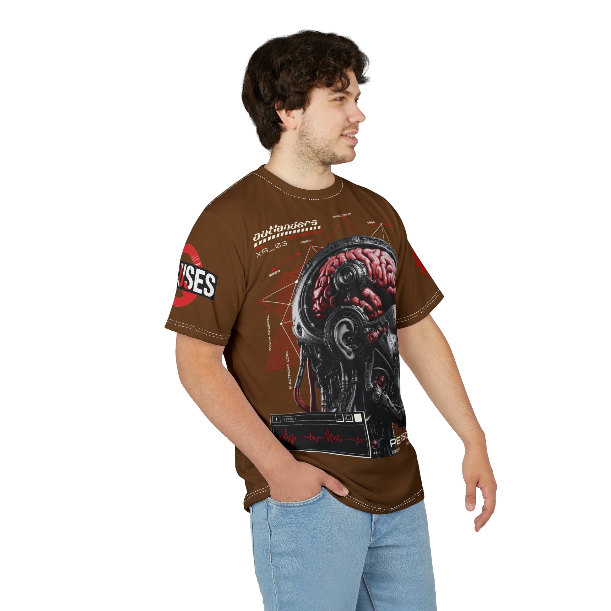 Persona Sci‑Fi Graphic Tee Shirt LD&P APPAREL Brown