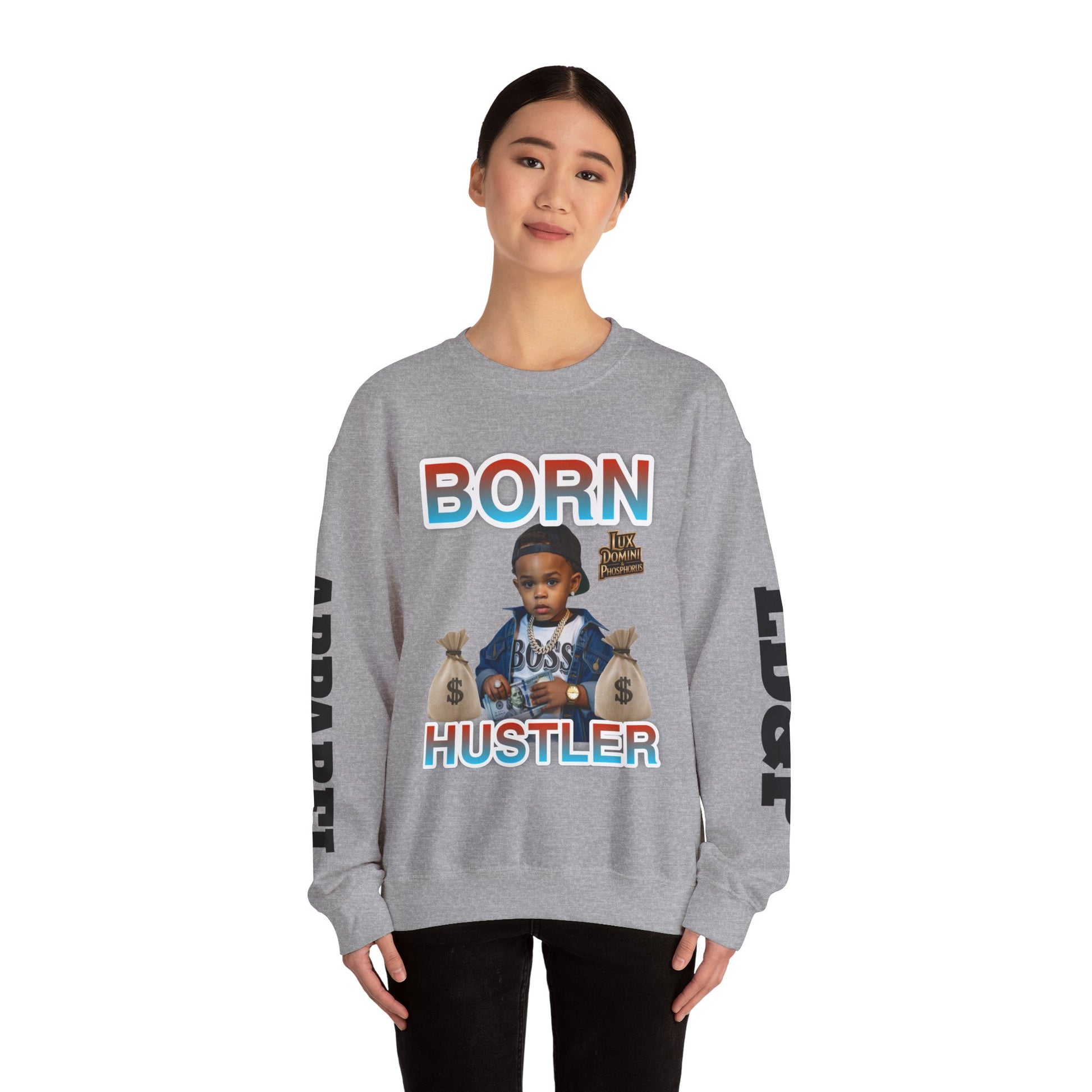 Crewneck Sweatshirt - Born Hustler LD&P Apparel