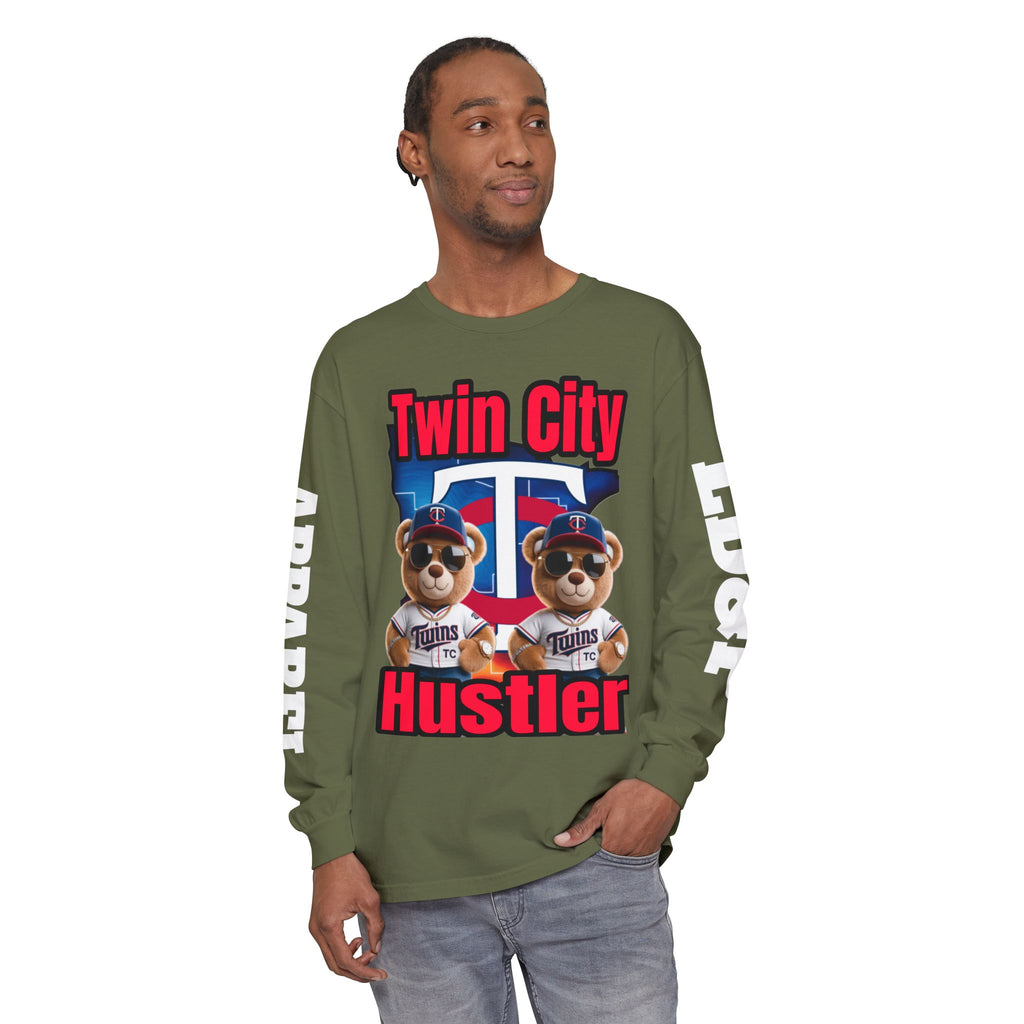 Twin City HUSTLER Long Sleeve T-Shirt - LD&P Apparel Design #2