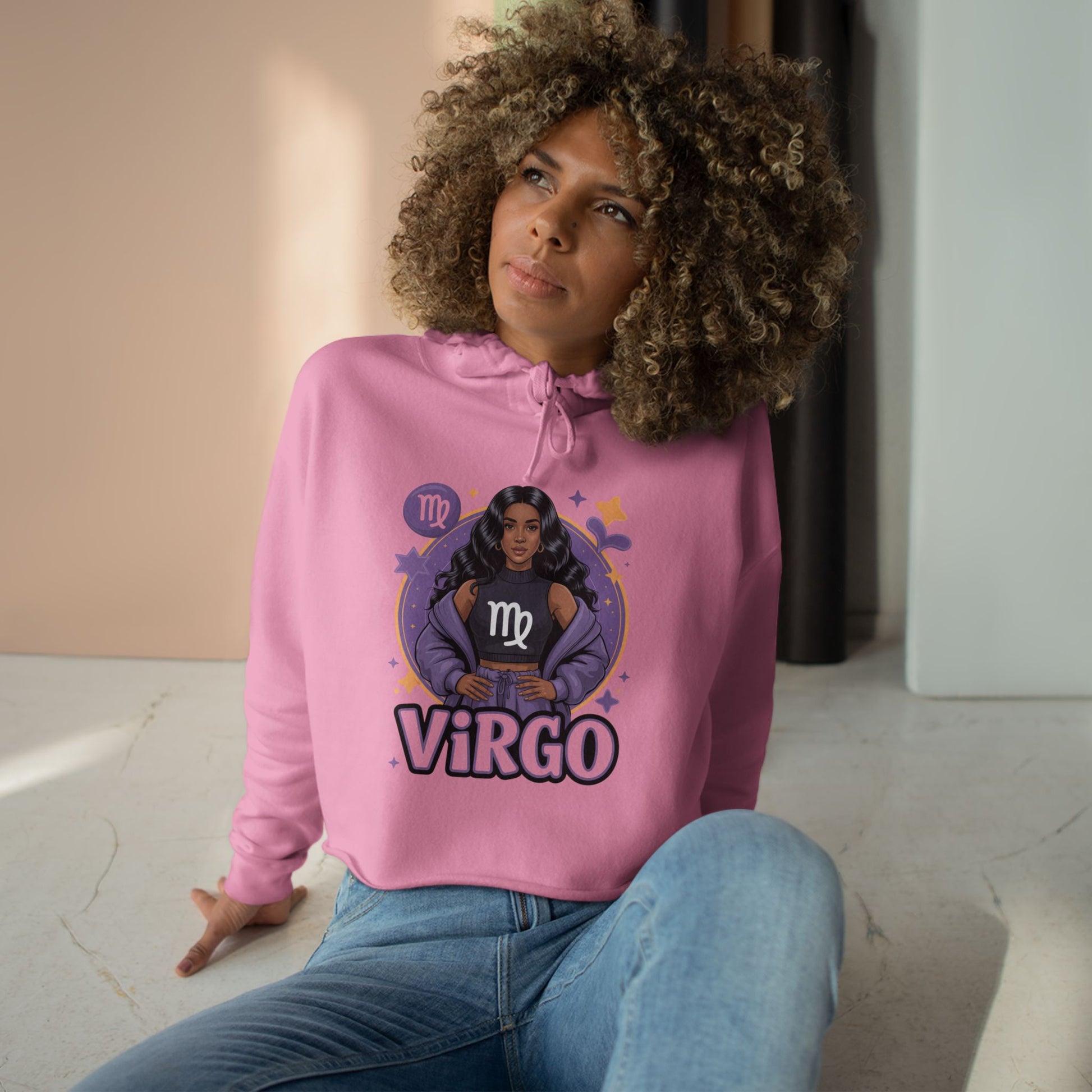 Virgo Zodiac Crop Hoodie