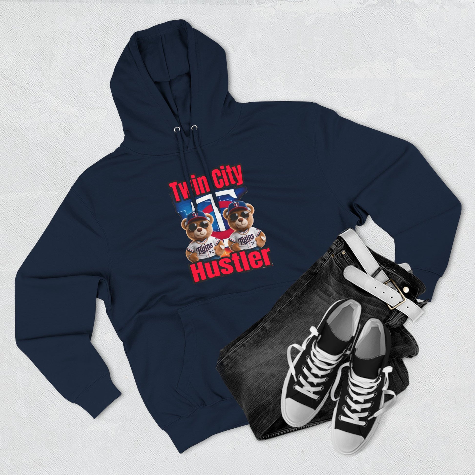 Fleece Hoodie Twin City HUSTLER Design