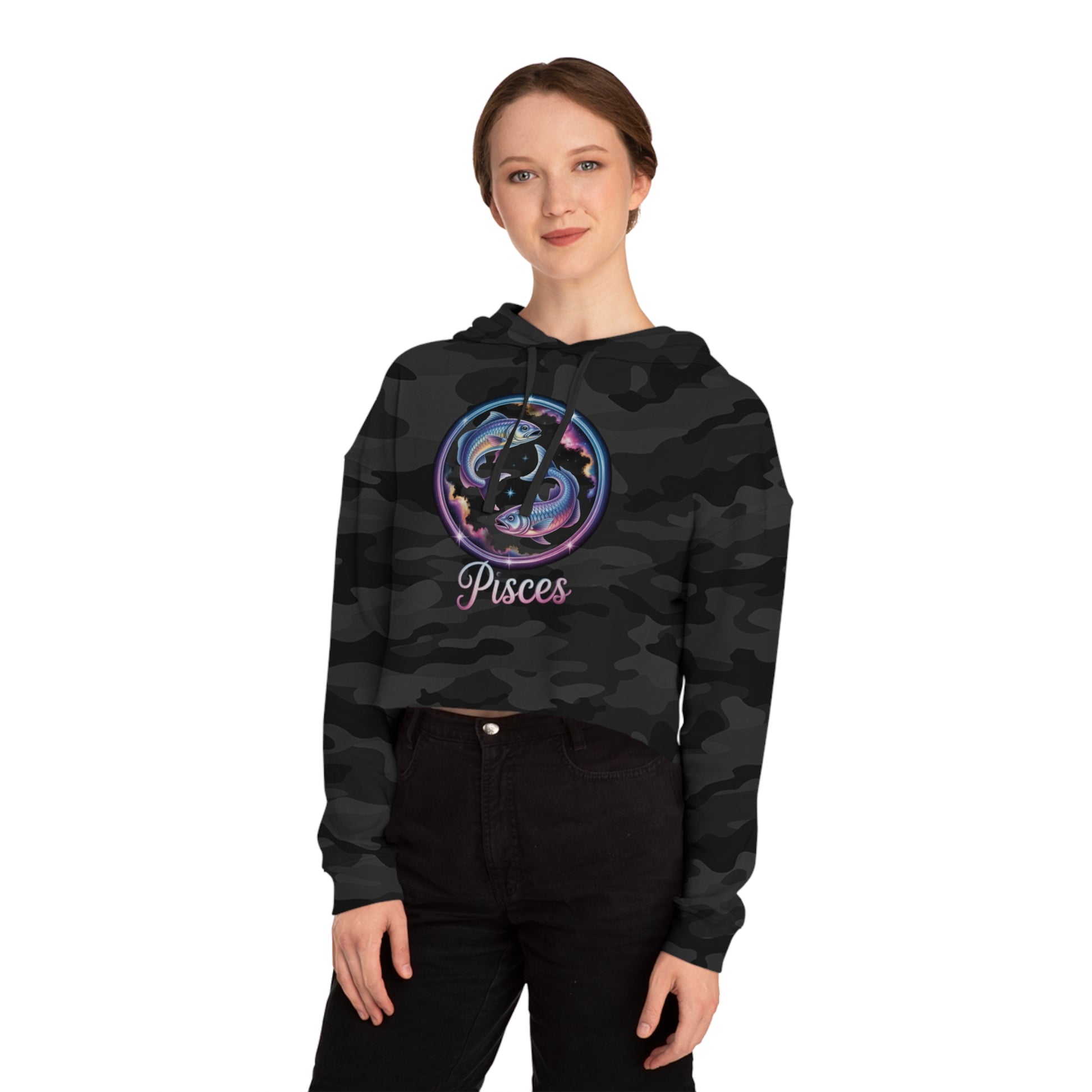 Pisces Cropped Hoodie  Zodiac Sweatshirt