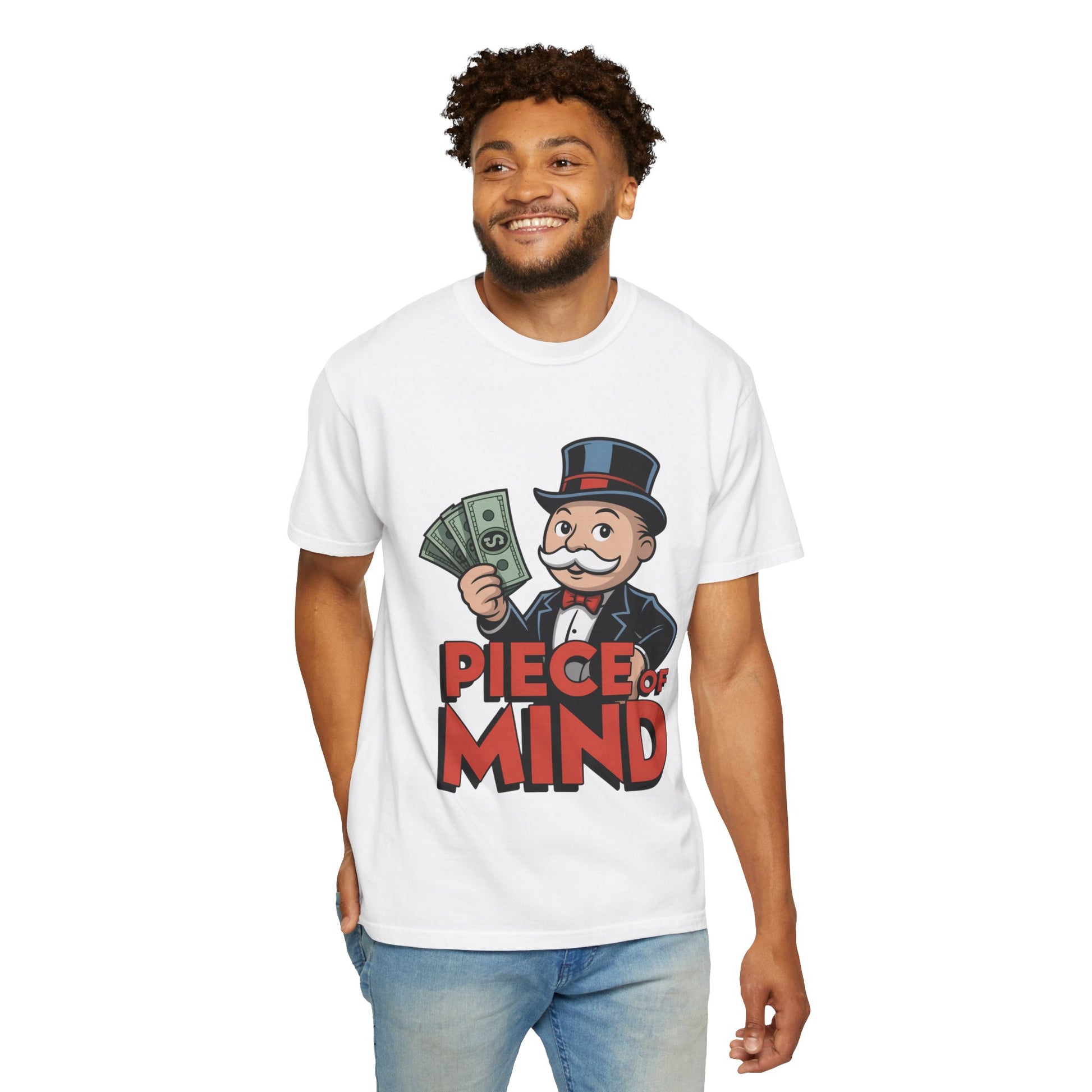 Garment-Dyed T-shirt Money Piece of Mind Design