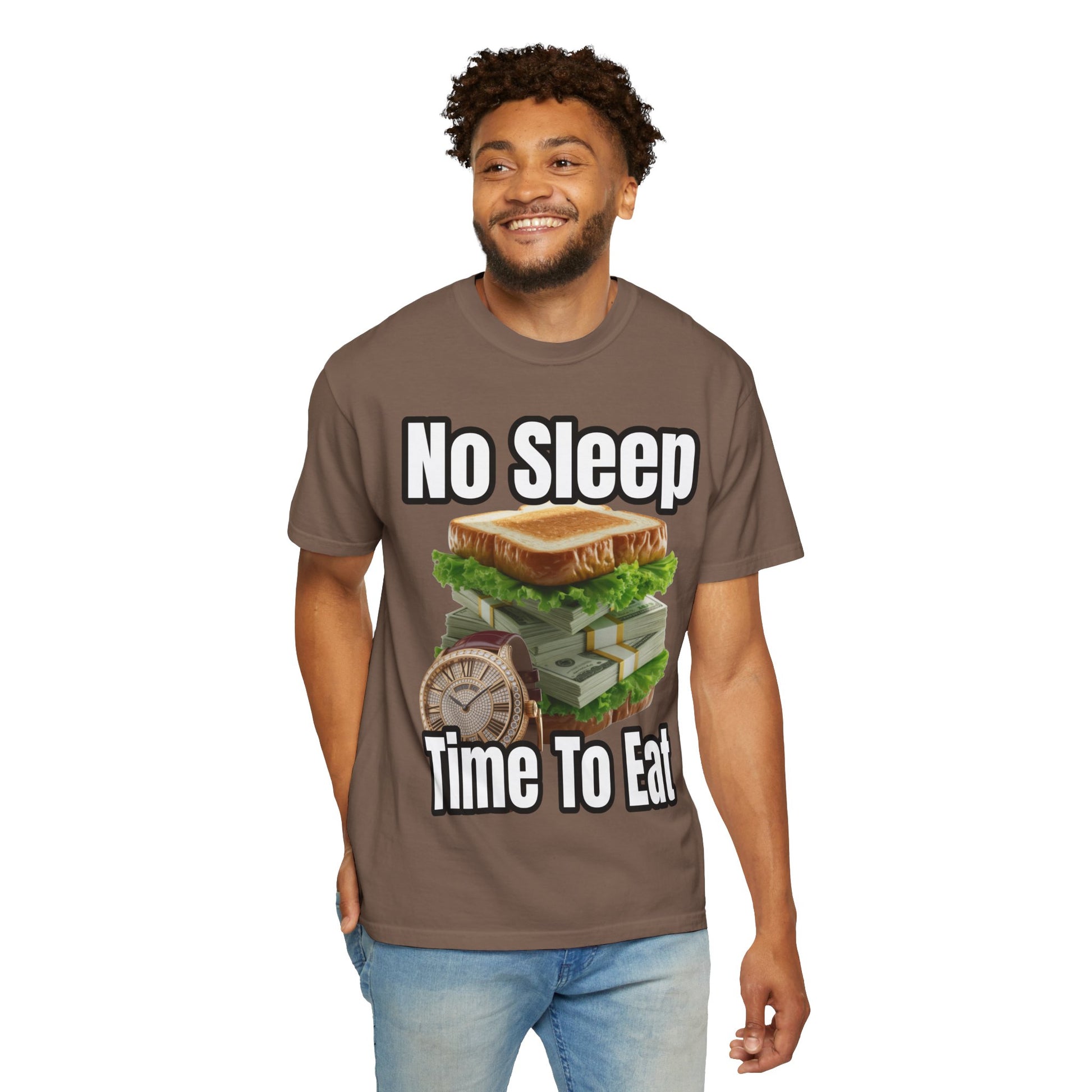Garment-Dyed T-shirt - No Sleep, Time to Eat