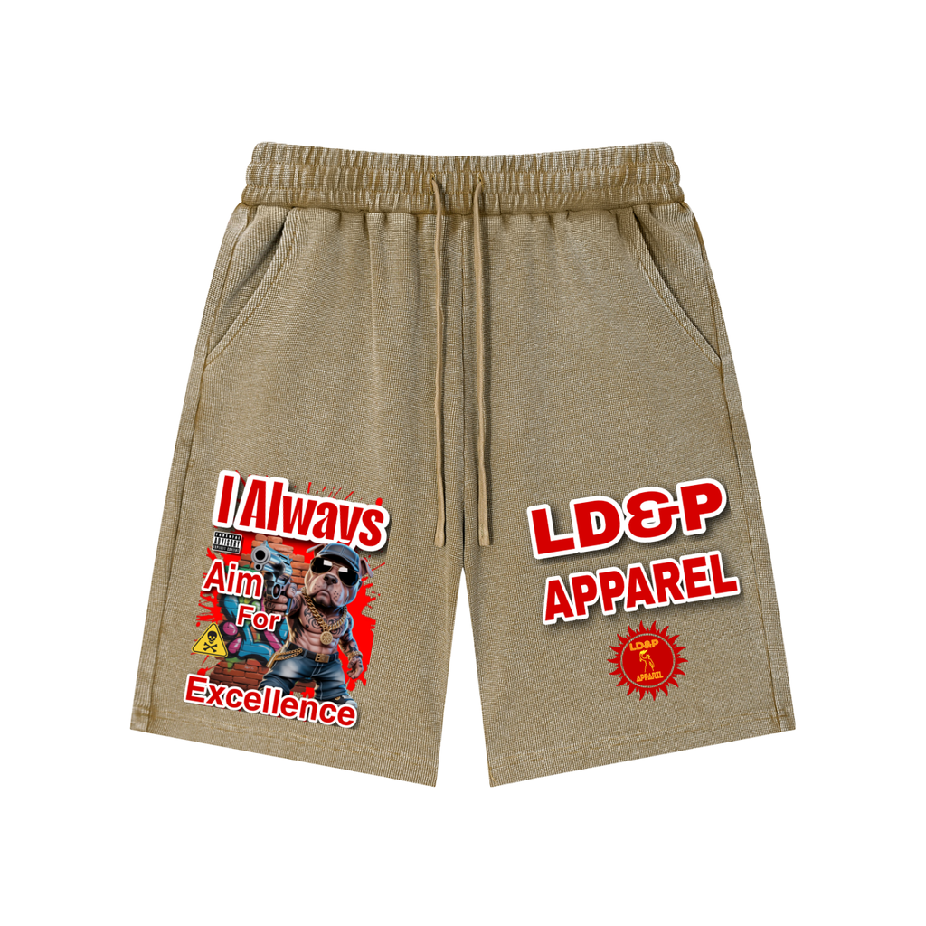 Mineral Wash Waffle Knit Shorts I ALWAYS AIM FOR... LD&P APPAREL