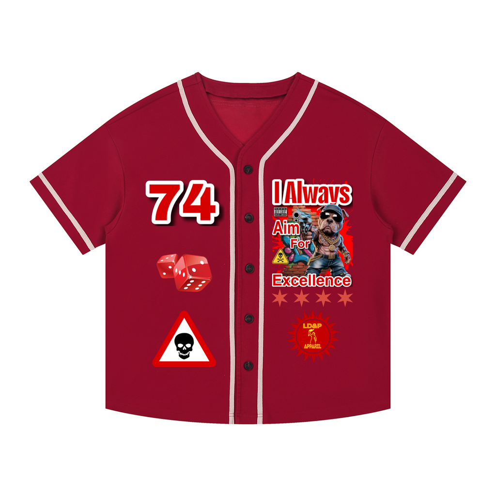 I ALWAYS AIM FOR... LD&P APPAREL  Piped Button-Up Jersey