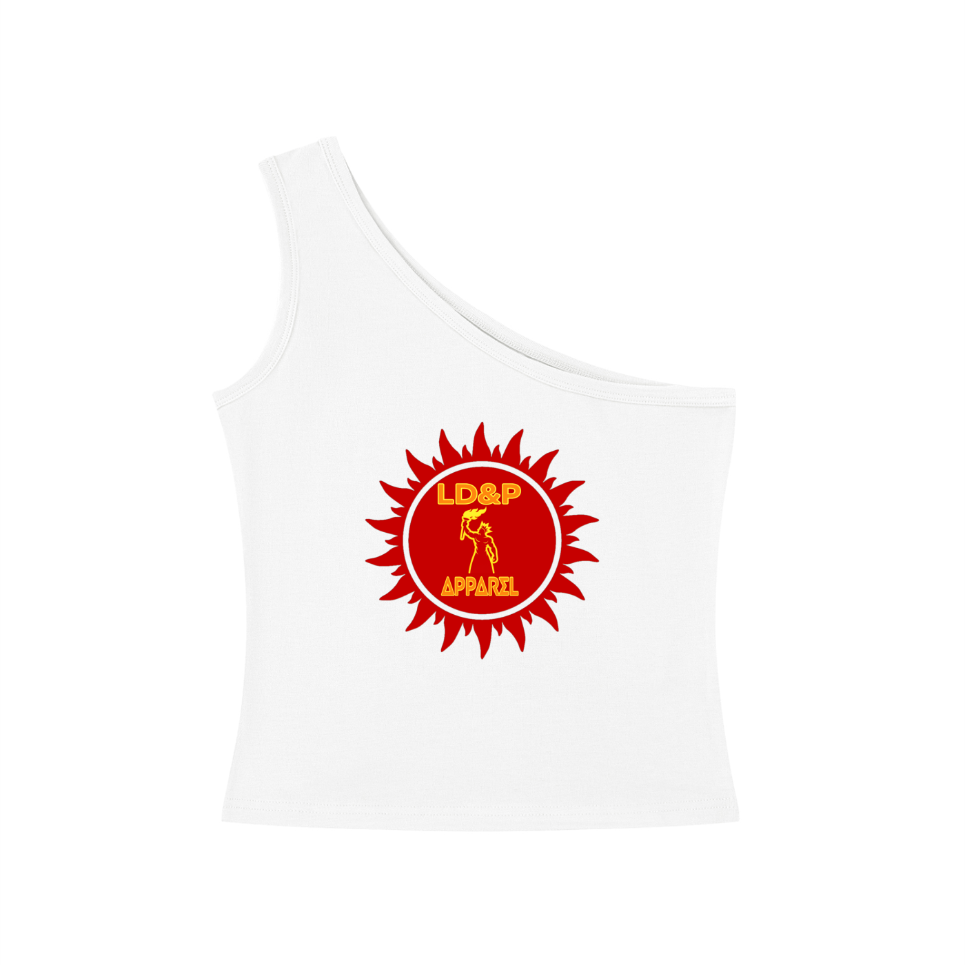 Women's One-Shoulder Crop T-Shirt LD&P APPAREL