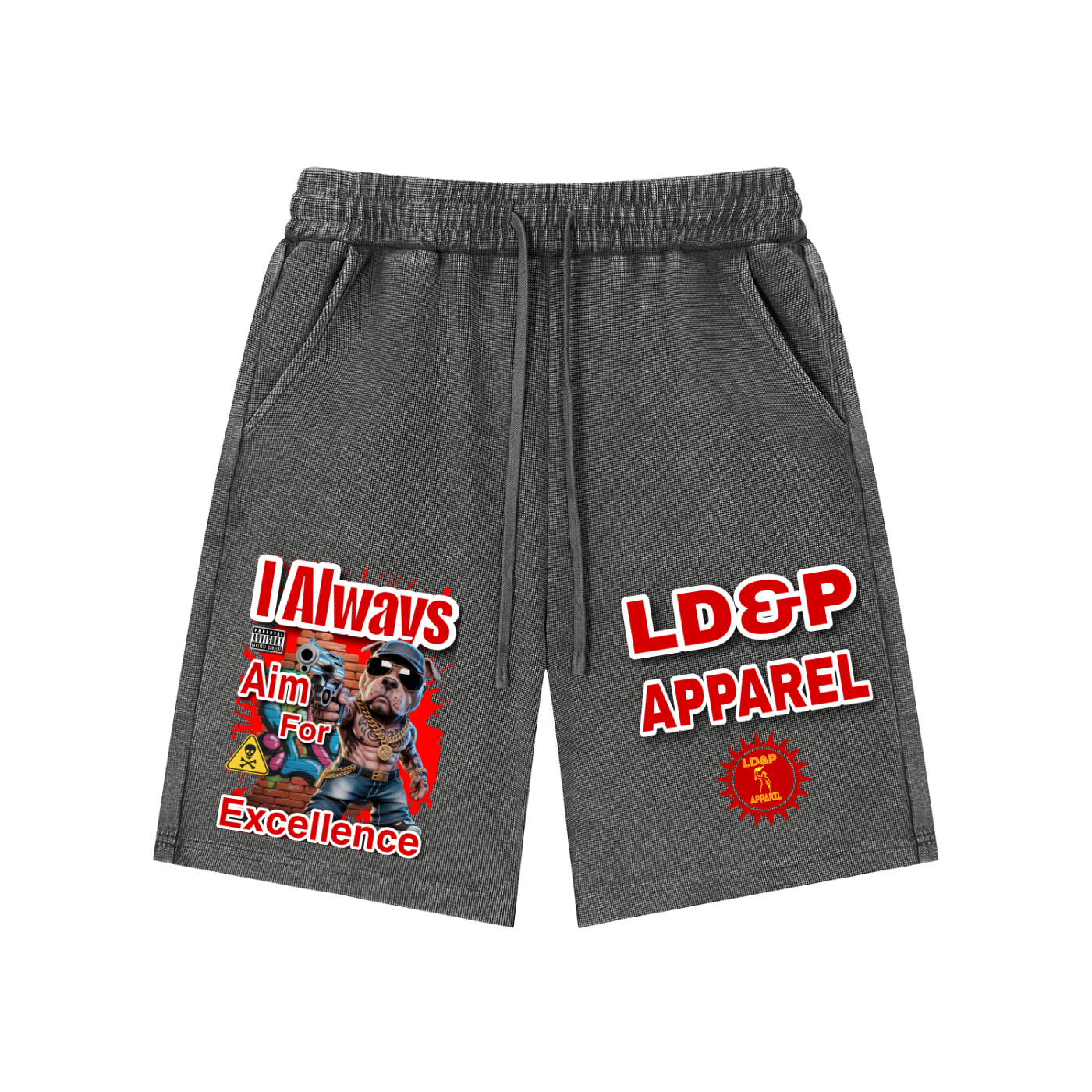 Mineral Wash Waffle Knit Shorts I ALWAYS AIM FOR... LD&P APPAREL