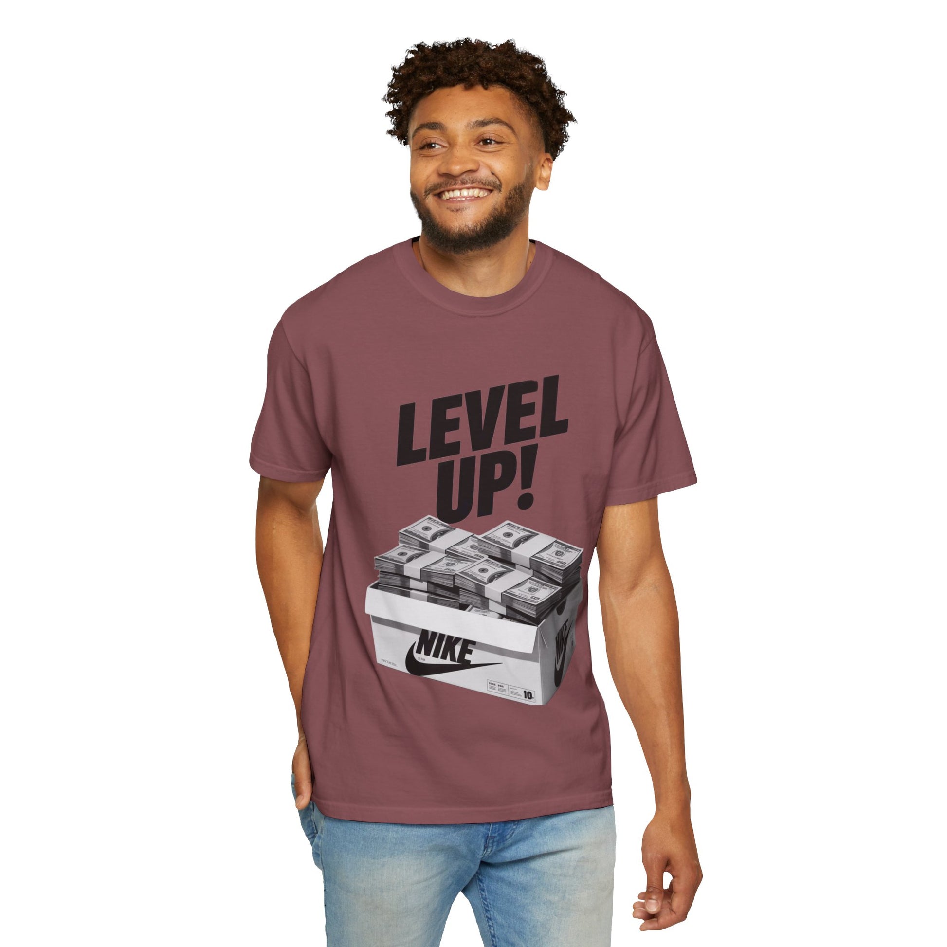 Garment-Dyed T-shirt Level Up Design