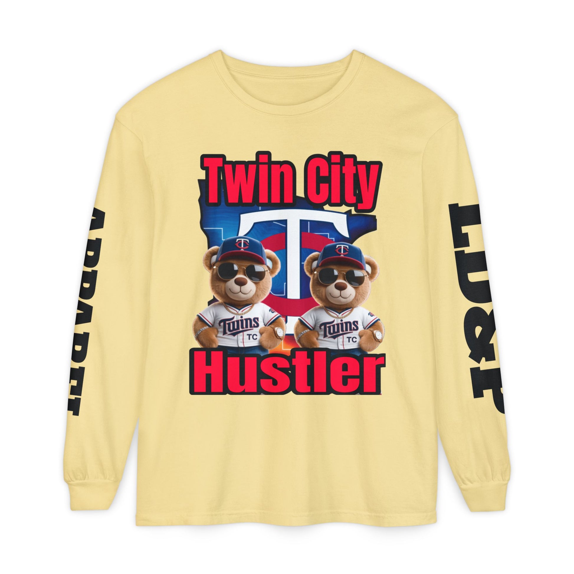 Twin City HUSTLER Long Sleeve T-Shirt - LD&P Apparel Design #2