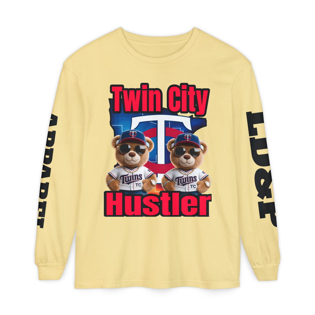 Twin City HUSTLER Long Sleeve T-Shirt - Bad Temper Design