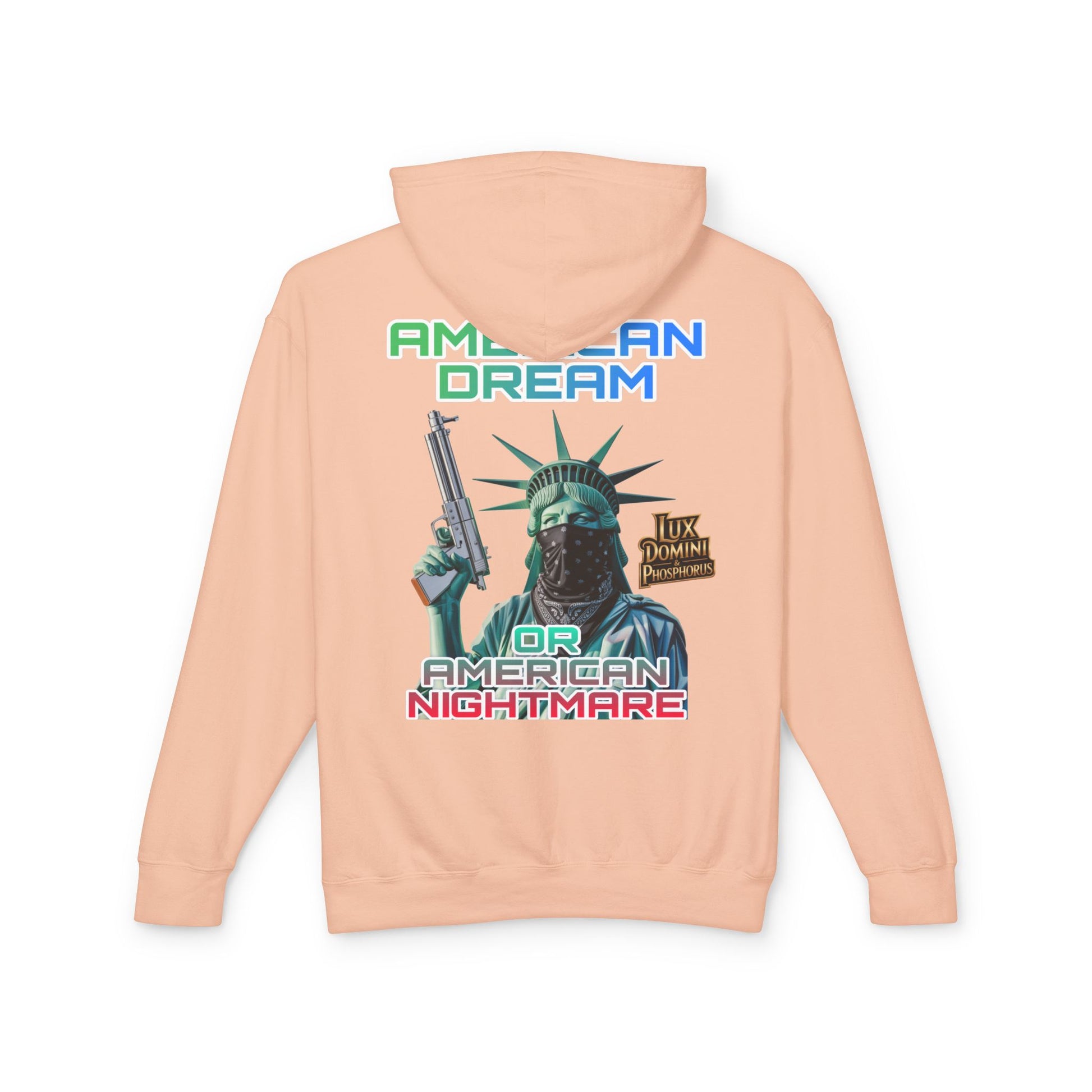 Lightweight Hooded Sweatshirt - American Dream or Nightmare Design