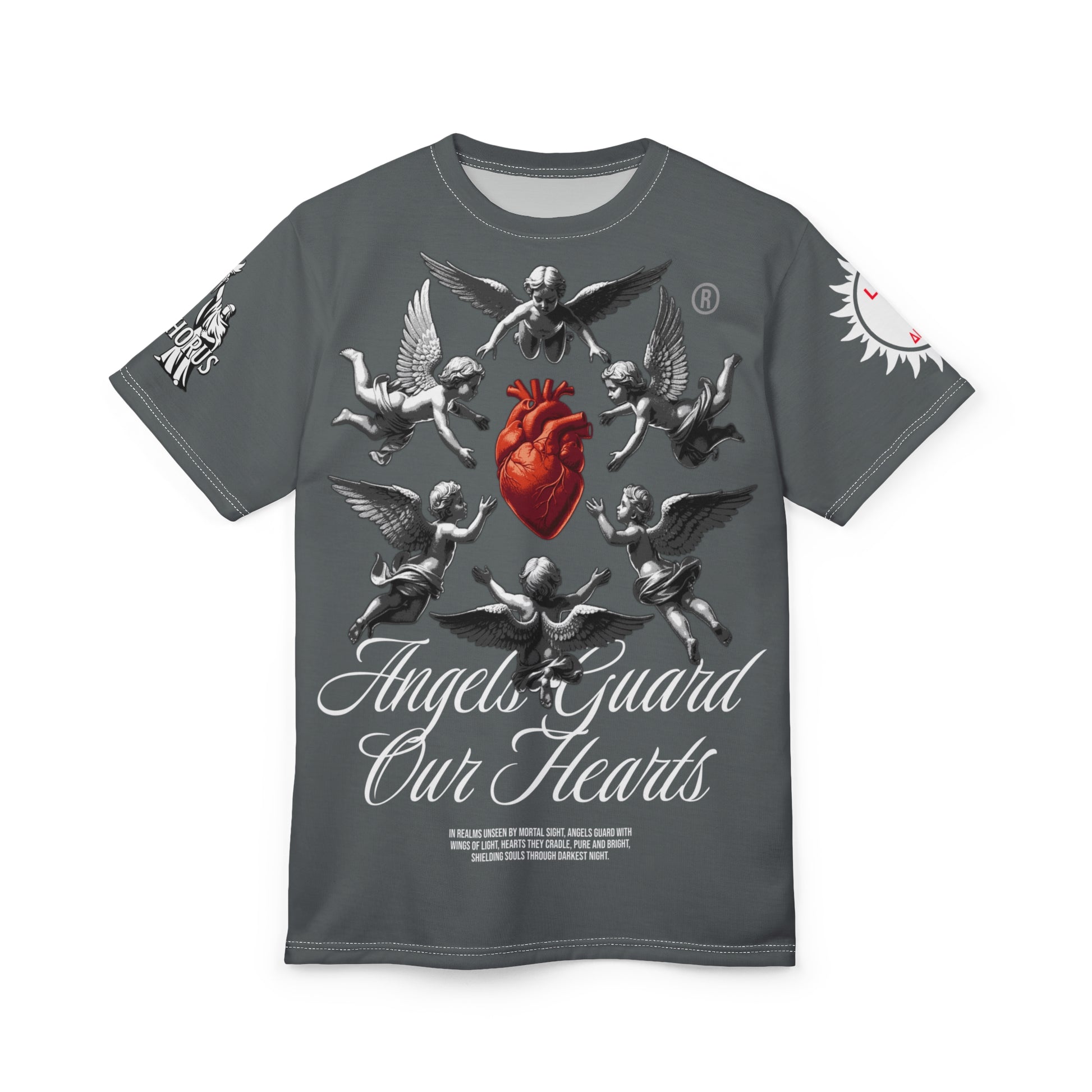 Angels Guard Our Hearts Tee LD&P APPAREL GREY