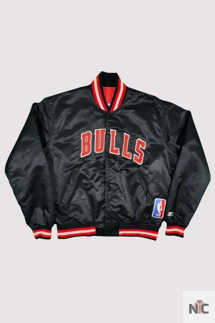 80’s Chicago Bulls Black Bomber Jacket